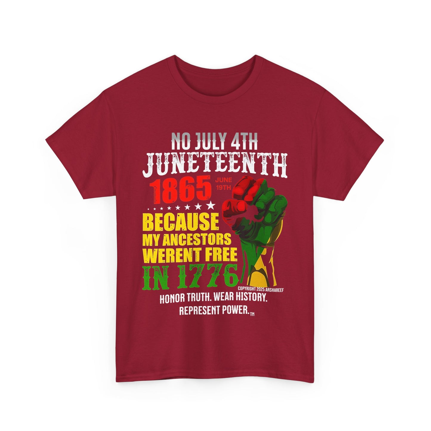 No July 4th - Juneteenth Unisex Heavy Cotton Awareness Tee