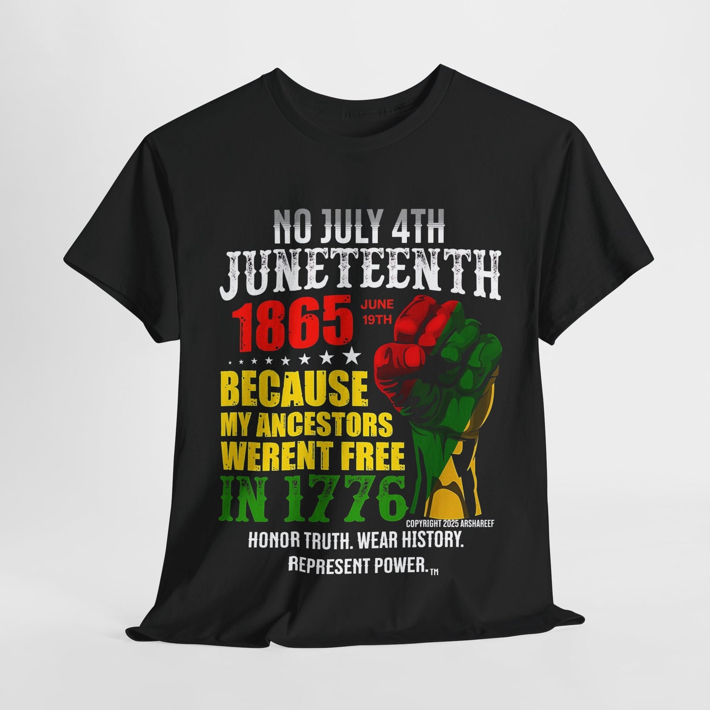 No July 4th - Juneteenth Unisex Heavy Cotton Awareness Tee