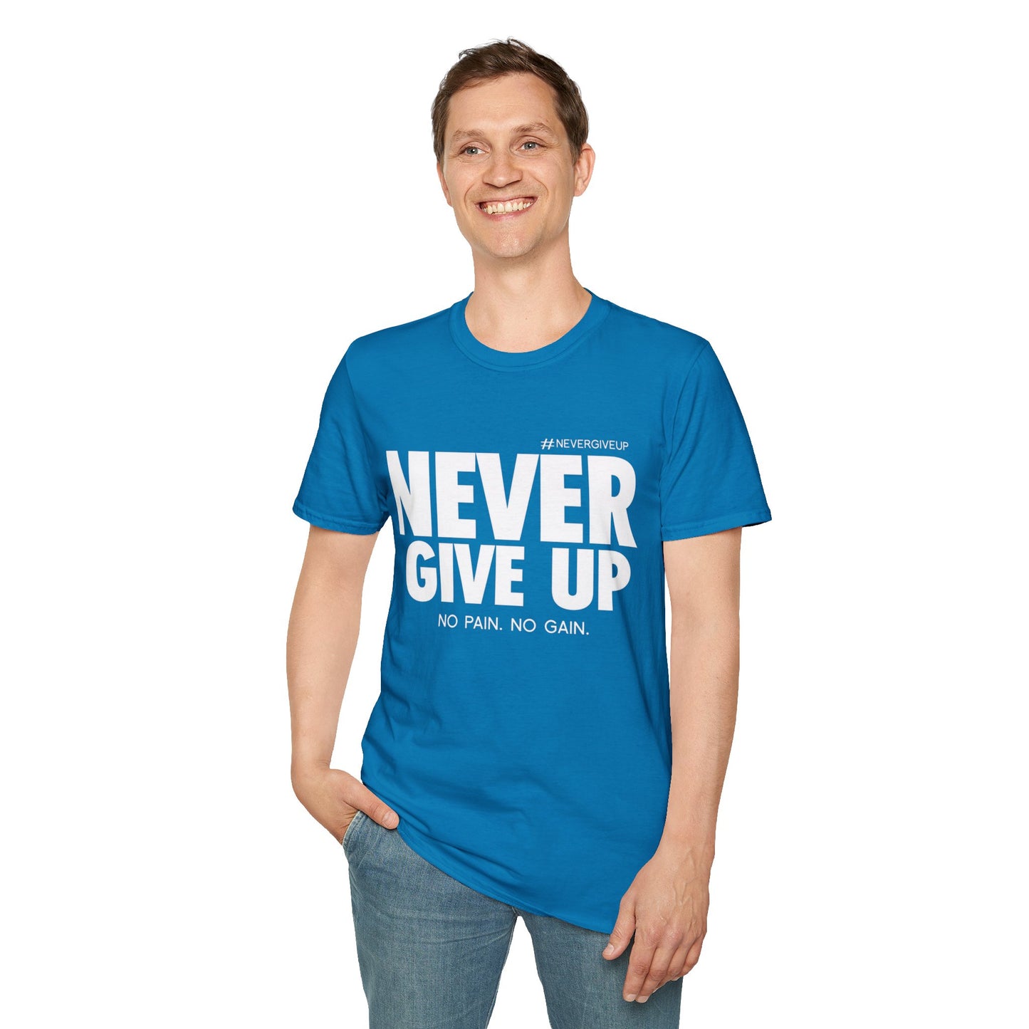 Never Give Up - Unisex Softstyle T-Shirt