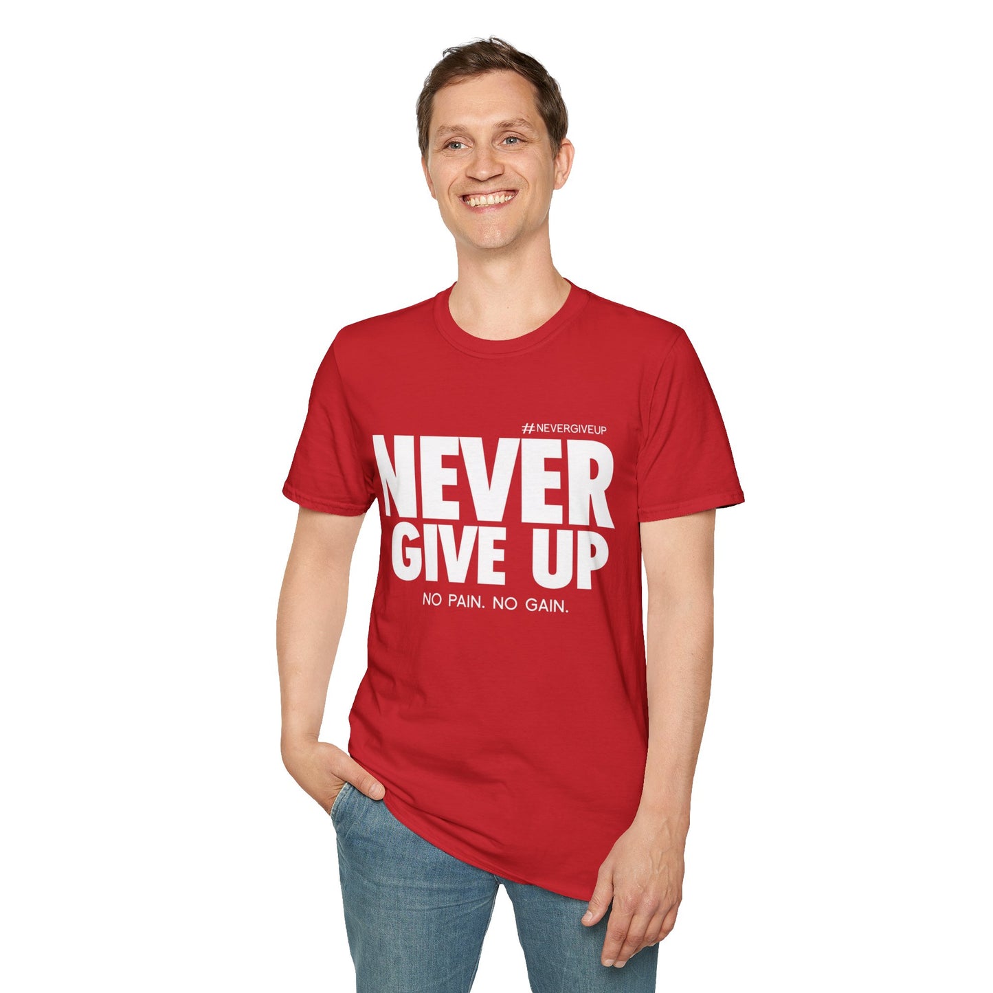 Never Give Up - Unisex Softstyle T-Shirt
