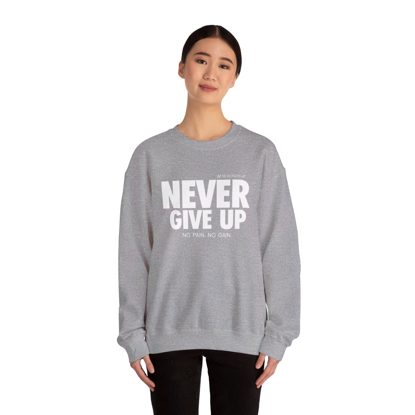Never Give Up - Unisex Heavy Blend™ Crewneck Sweatshirt