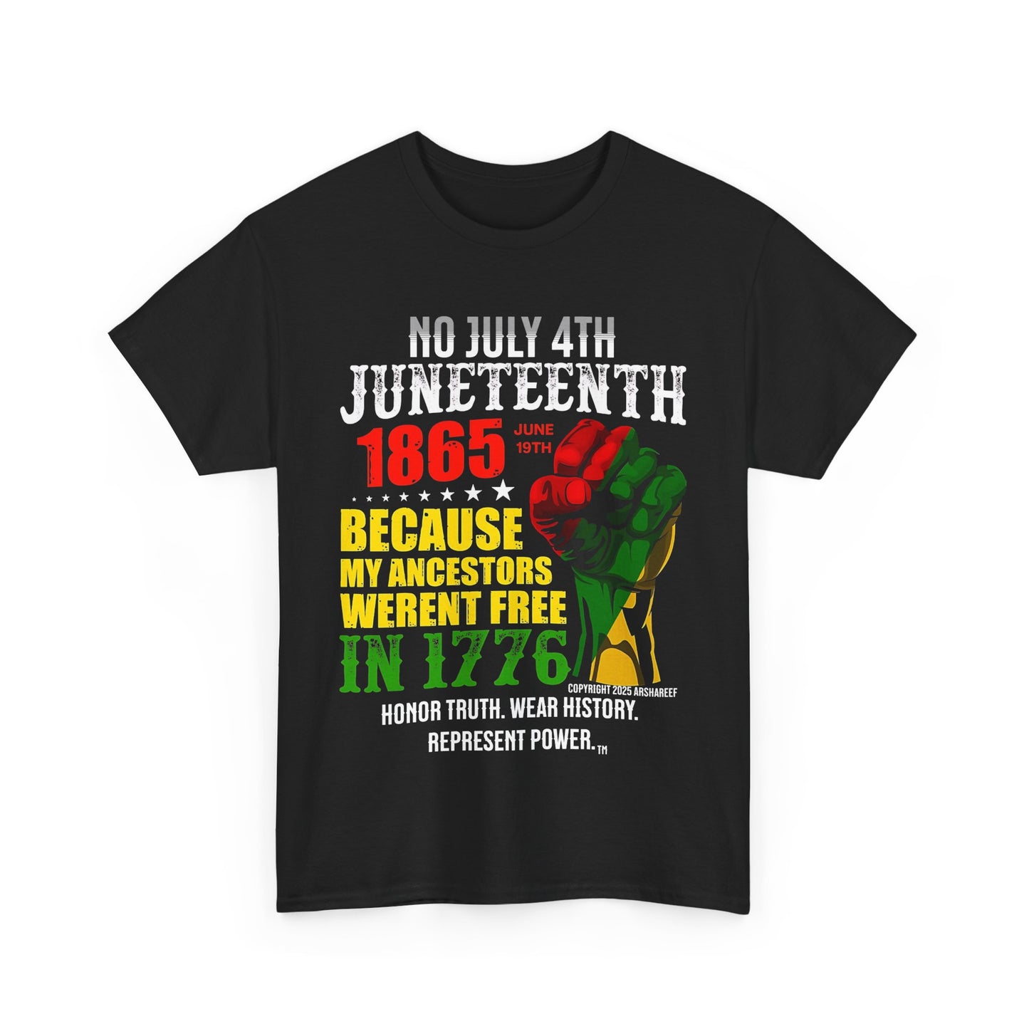 No July 4th - Juneteenth Unisex Heavy Cotton Awareness Tee