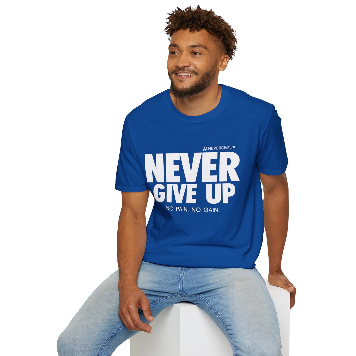 Never Give Up - Unisex Softstyle T-Shirt