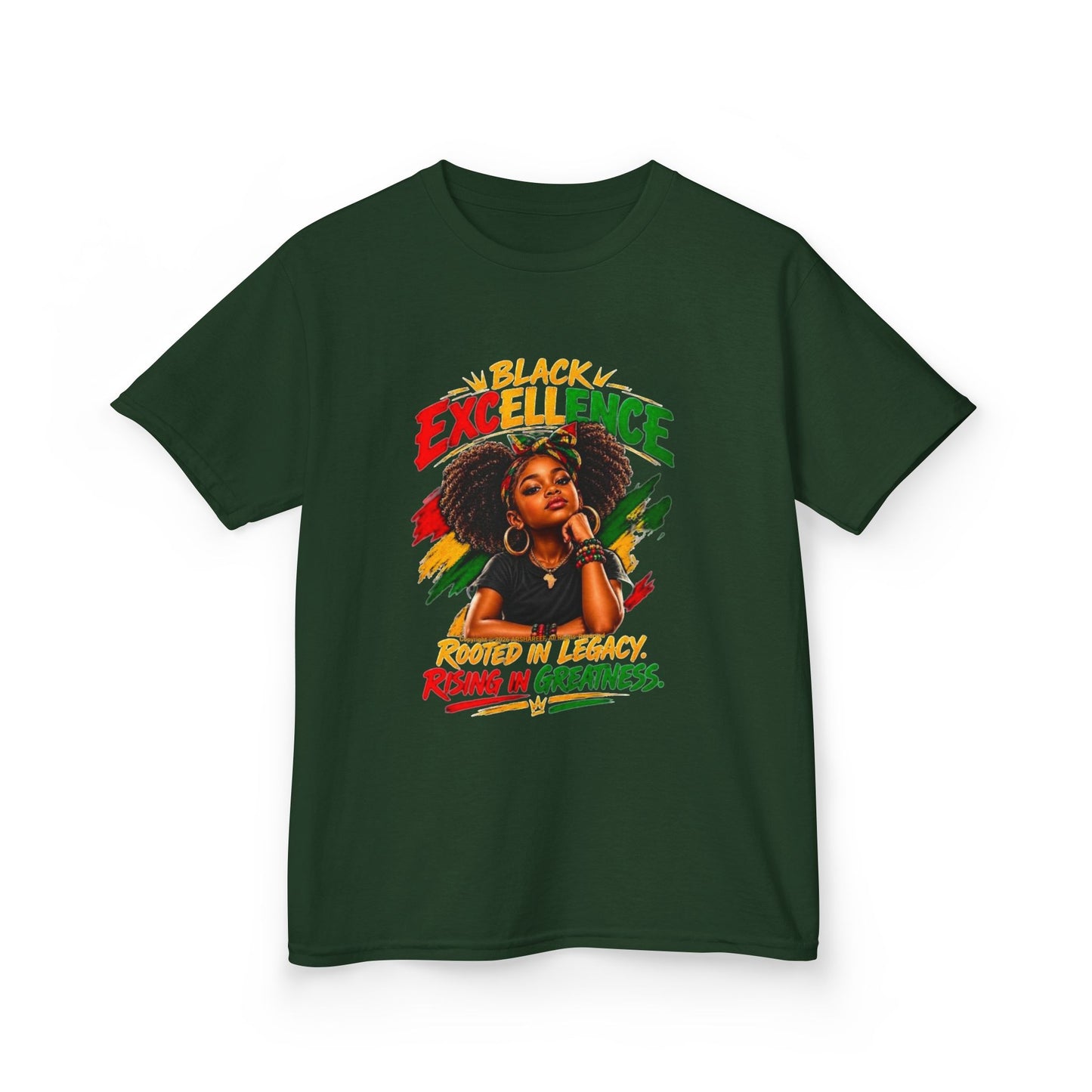 Black Excellence Girls: "Rooted in Legacy, Rising in Greatness" Kids Tee