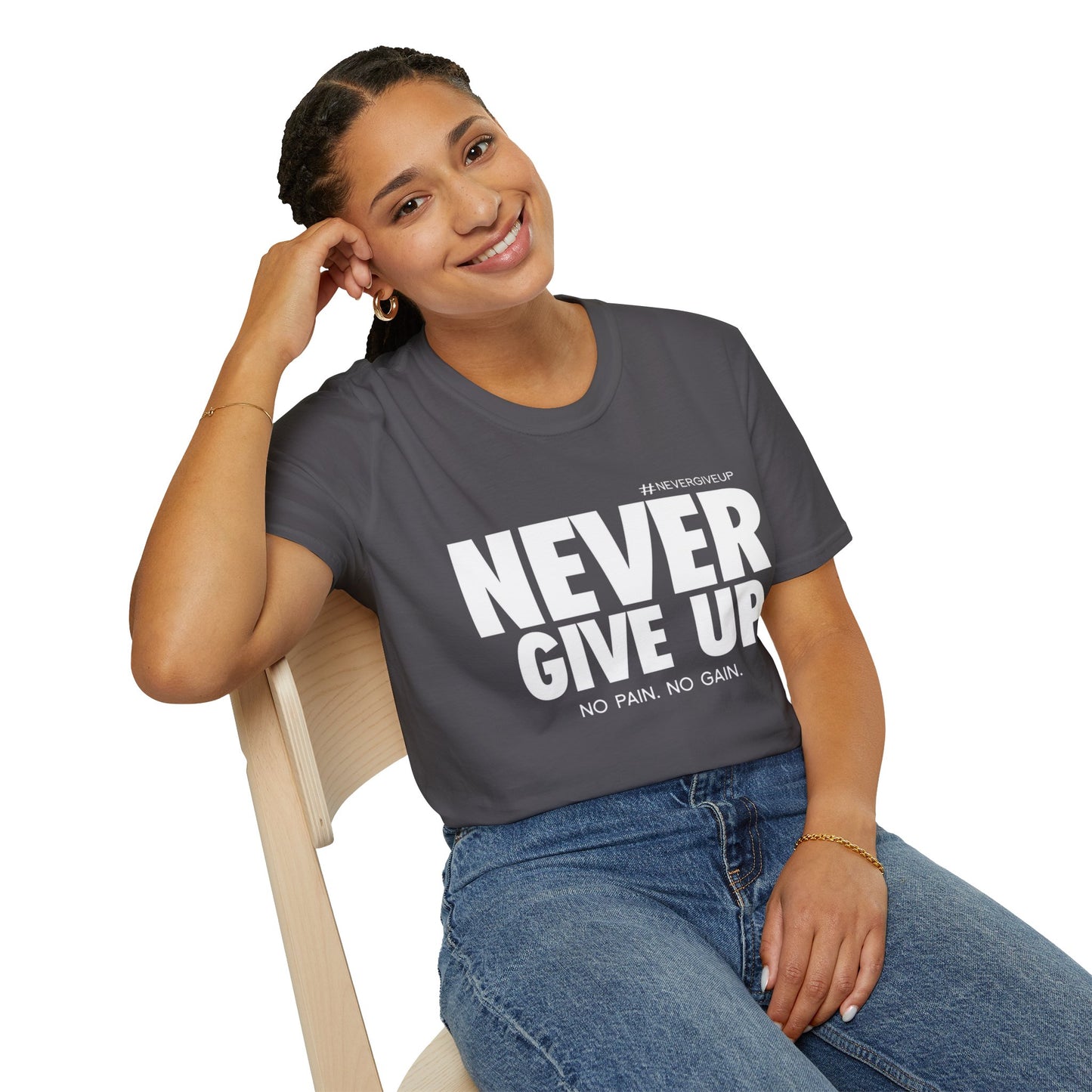 Never Give Up - Unisex Softstyle T-Shirt