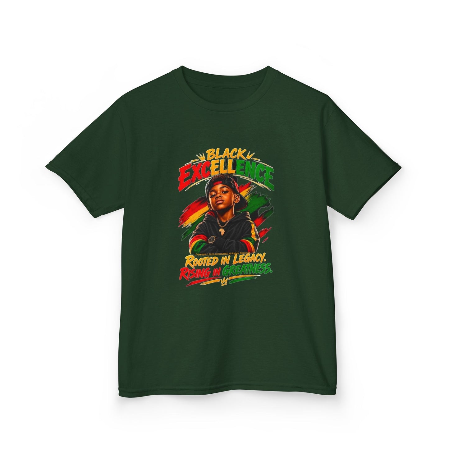 Black Excellence Boys: "Rooted in Legacy, Rising in Greatness" Kids Tee