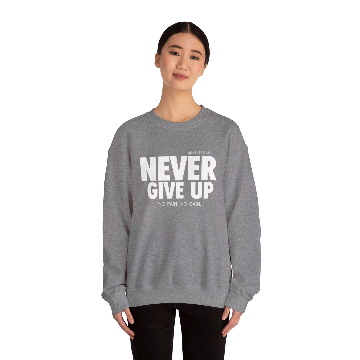 Never Give Up - Unisex Heavy Blend™ Crewneck Sweatshirt