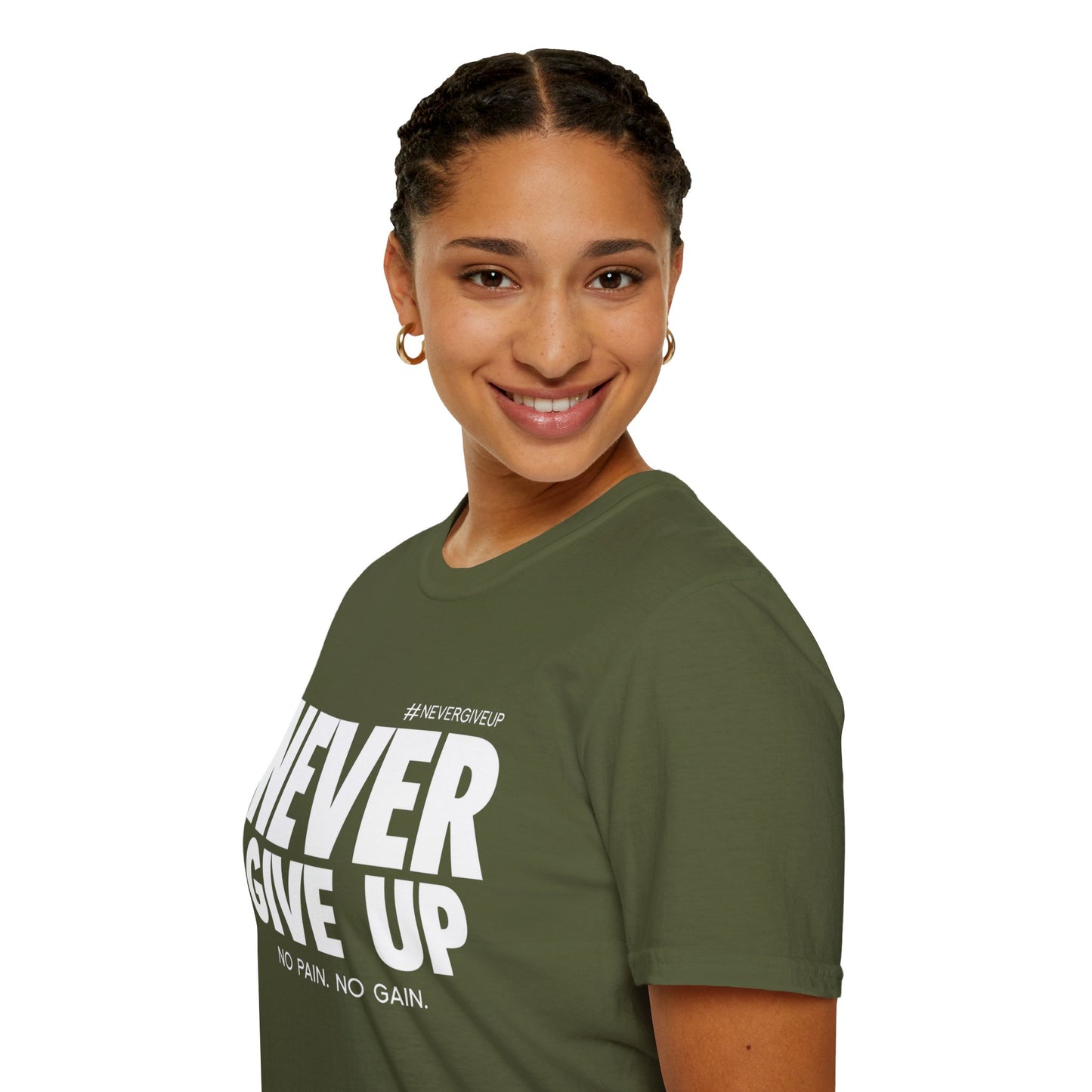 Never Give Up - Unisex Softstyle T-Shirt