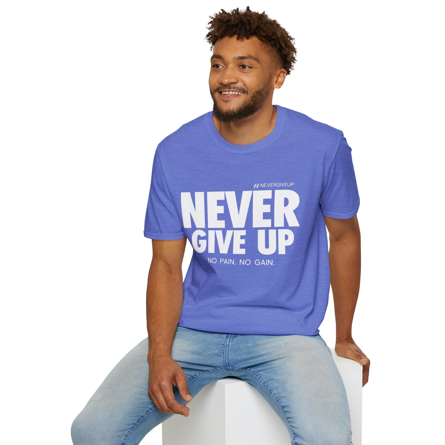 Never Give Up - Unisex Softstyle T-Shirt