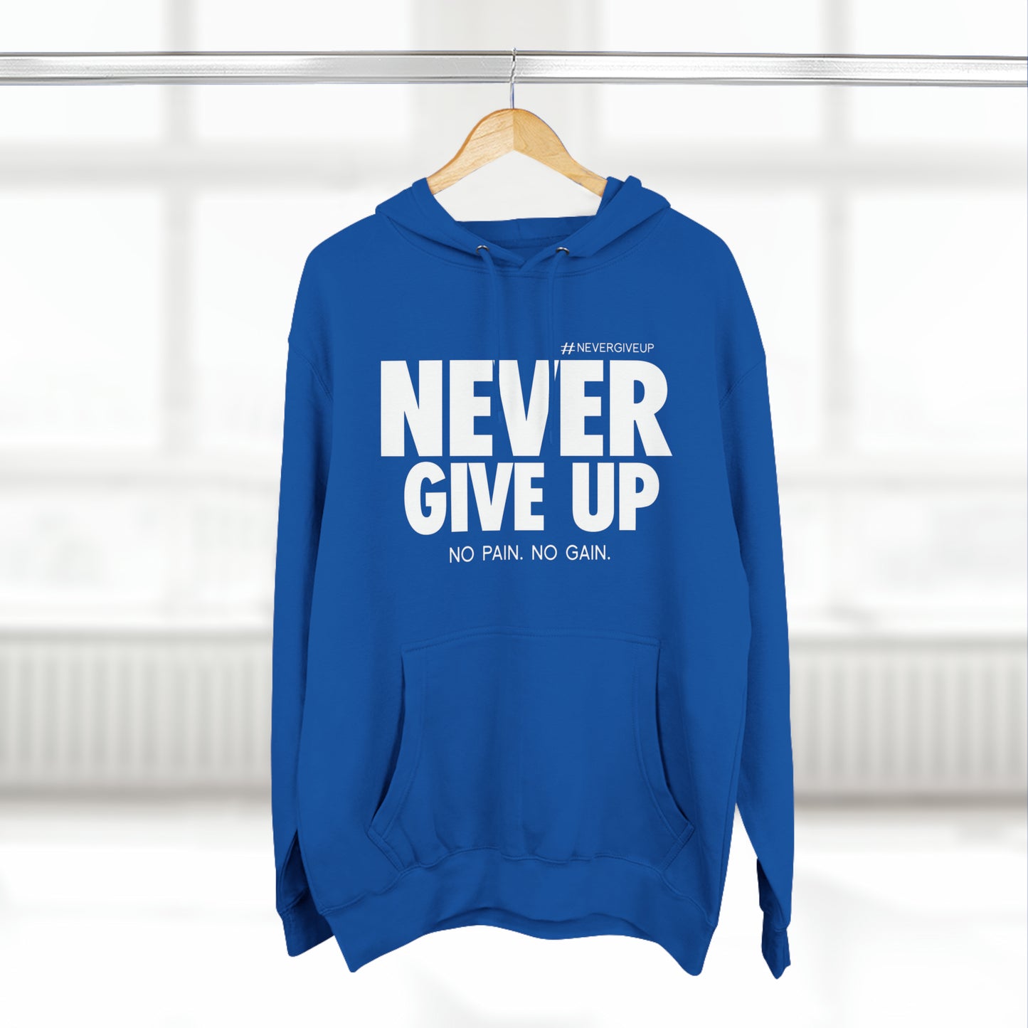 Never Give Up Lane Seven Three-Panel Fleece Hoodie
