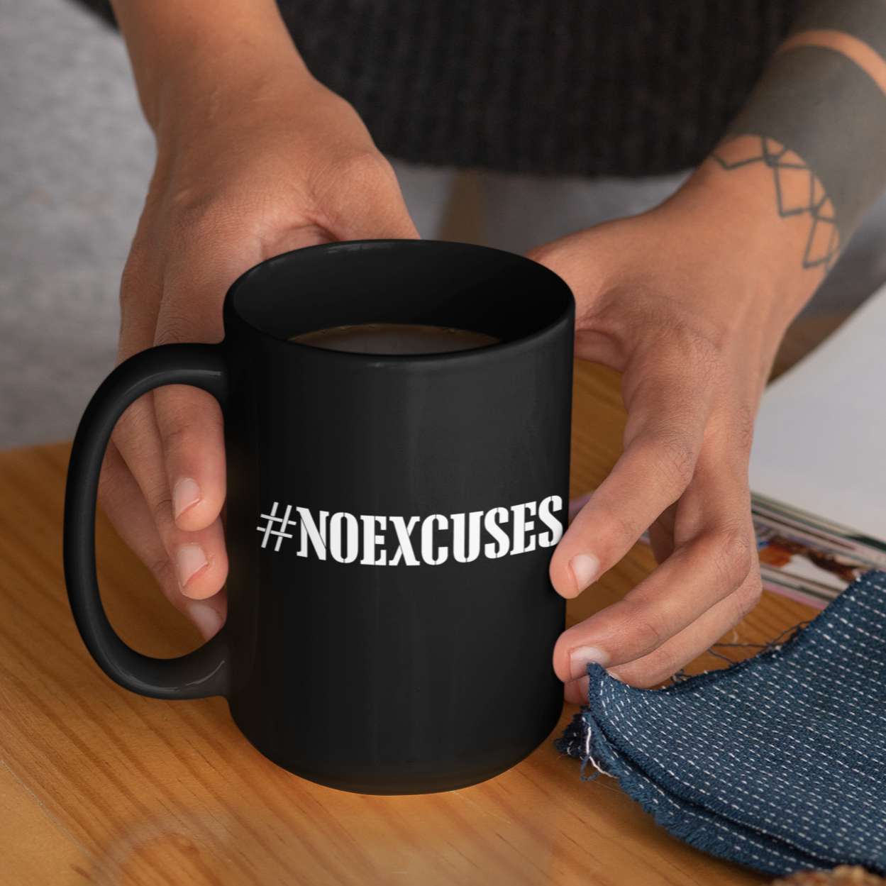 #NOEXCUSES Black Color Mug