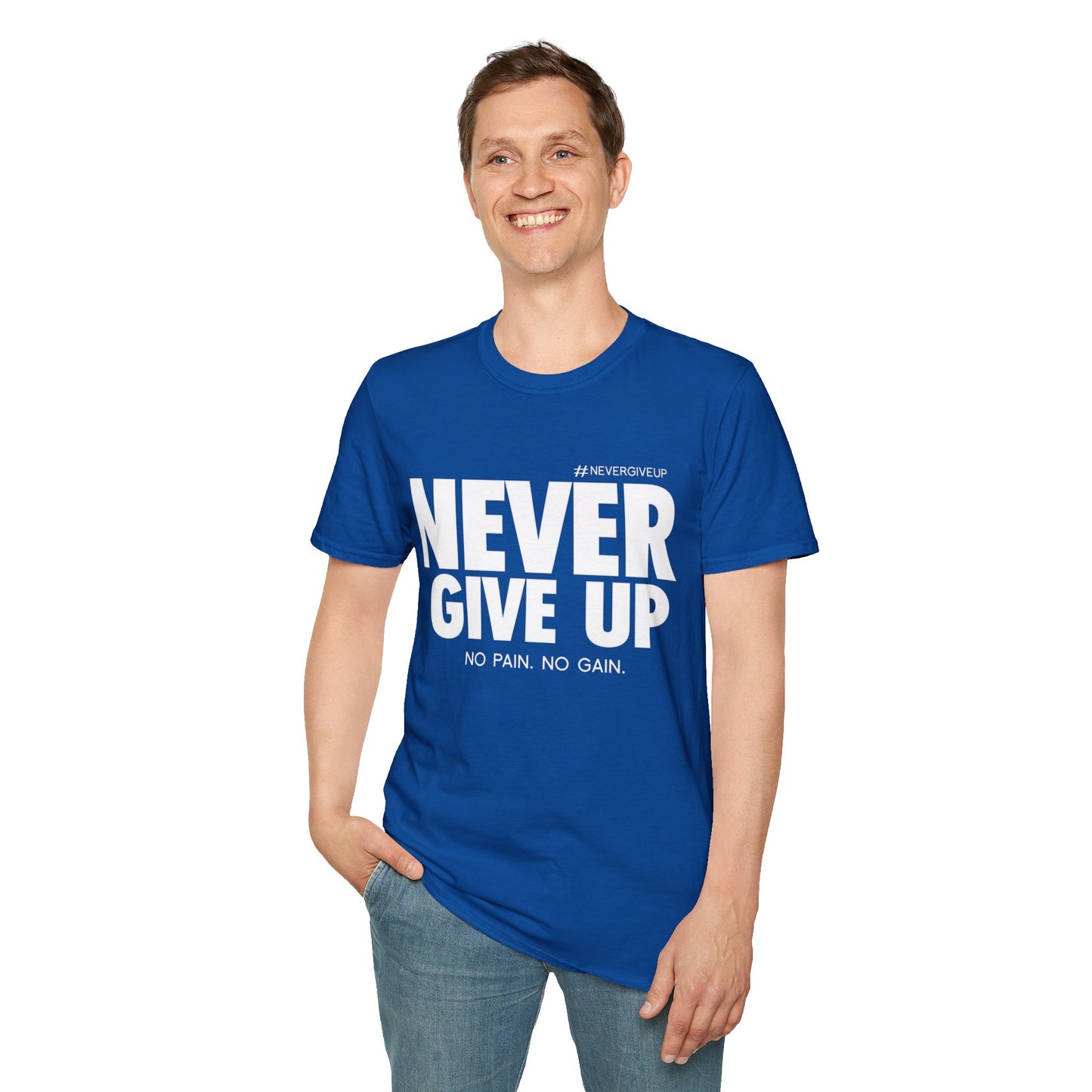 Never Give Up - Unisex Softstyle T-Shirt