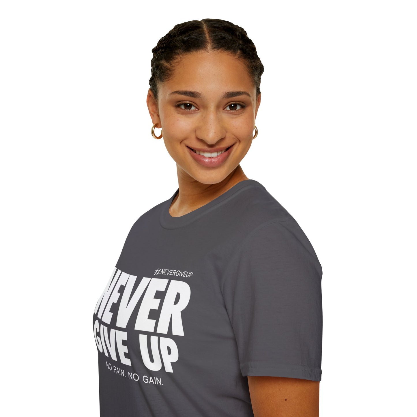 Never Give Up - Unisex Softstyle T-Shirt