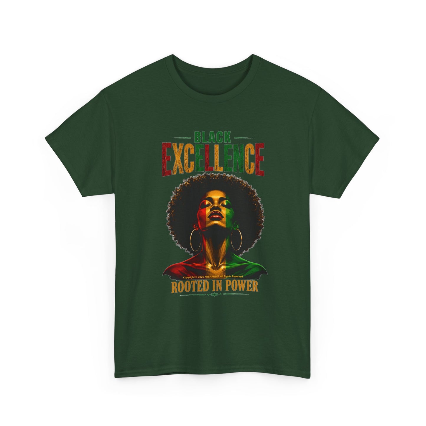 Black Excellence Sista "Rooted in Power" Afrocentric Empowerment Tee
