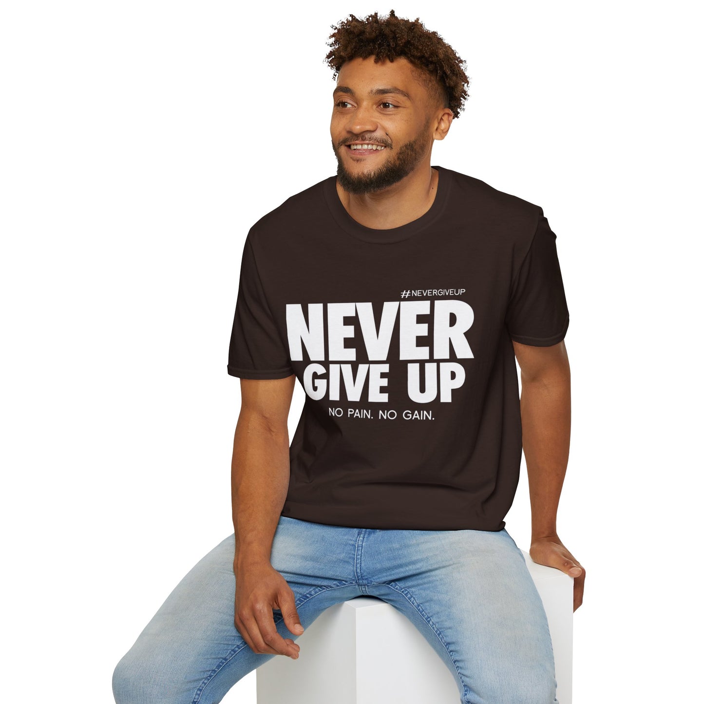 Never Give Up - Unisex Softstyle T-Shirt