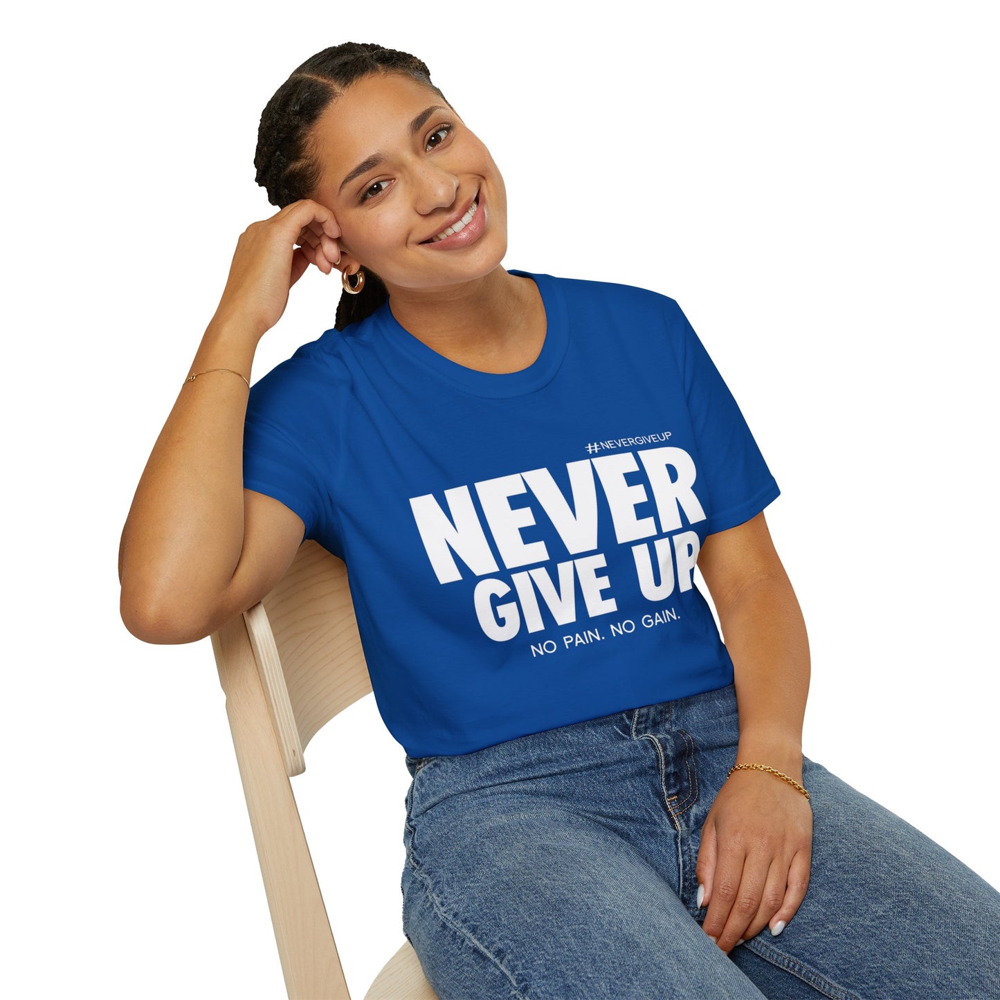 Never Give Up - Unisex Softstyle T-Shirt