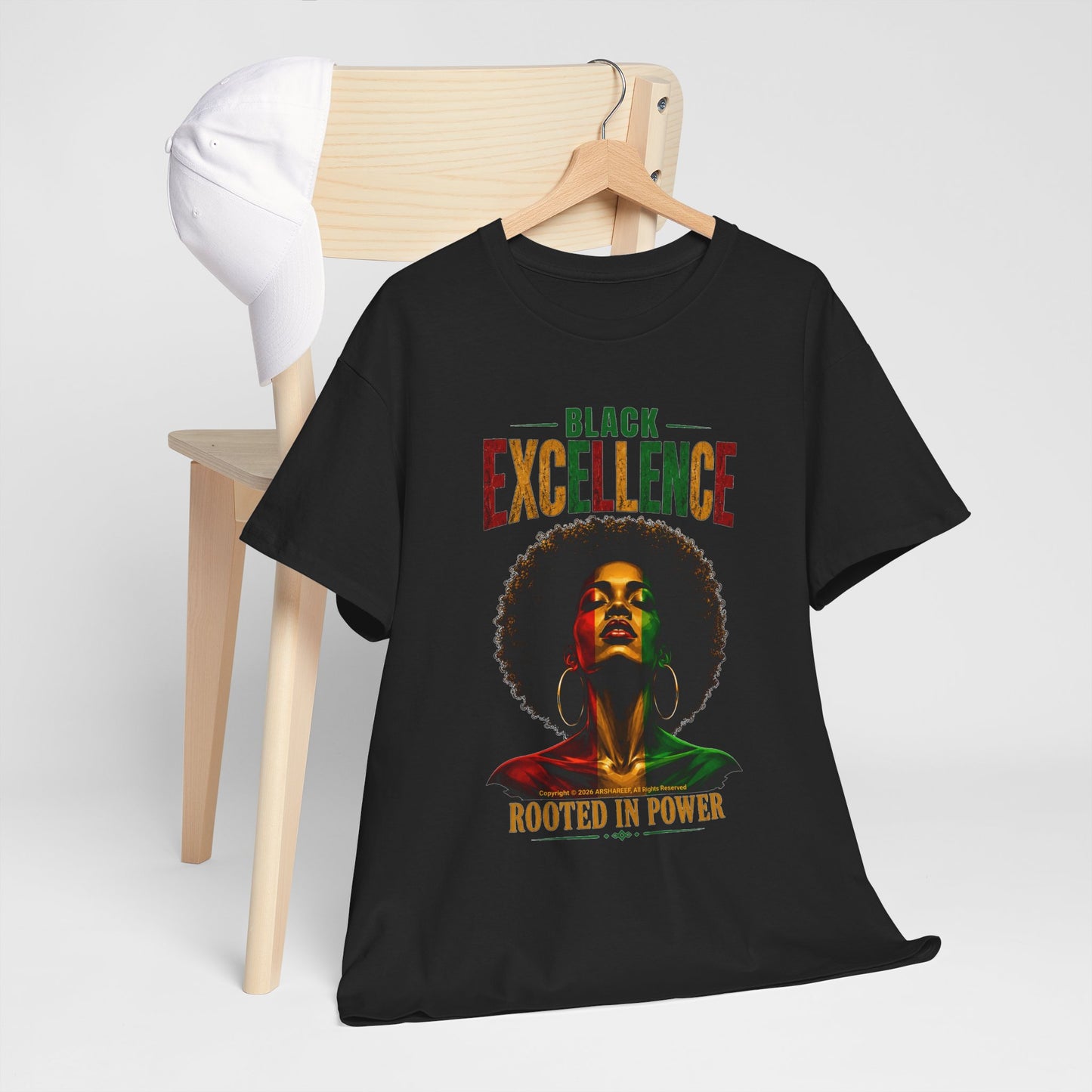 Black Excellence Sista "Rooted in Power" Afrocentric Empowerment Tee