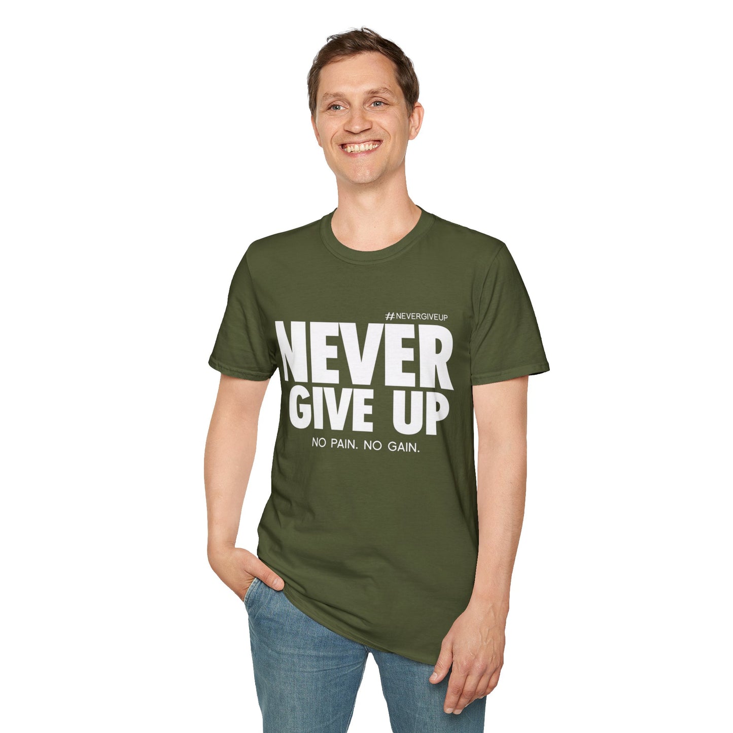 Never Give Up - Unisex Softstyle T-Shirt