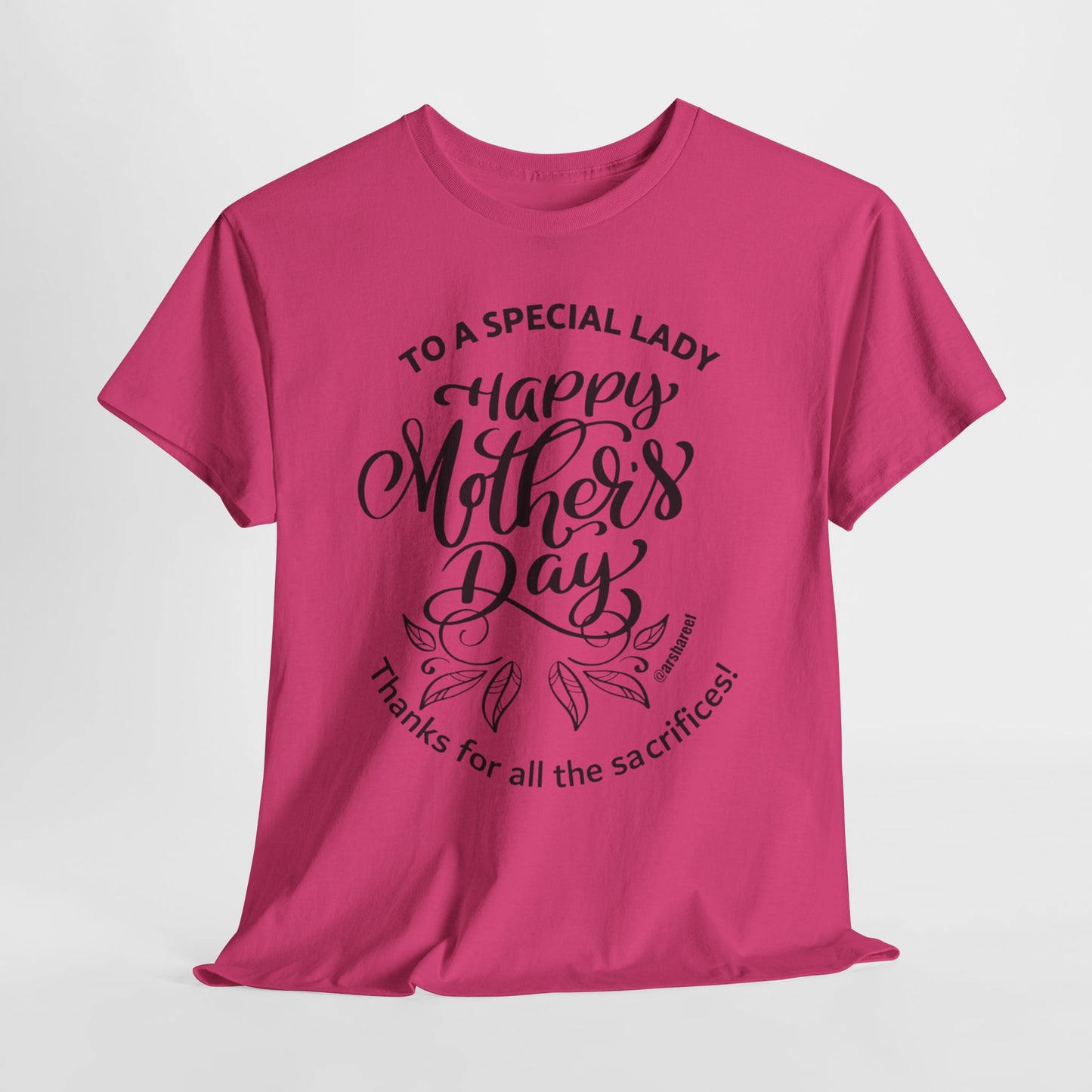 Mother's Day T-Shirt Black Font — "To a Special Lady: Happy Mother's Day" Floral Tee