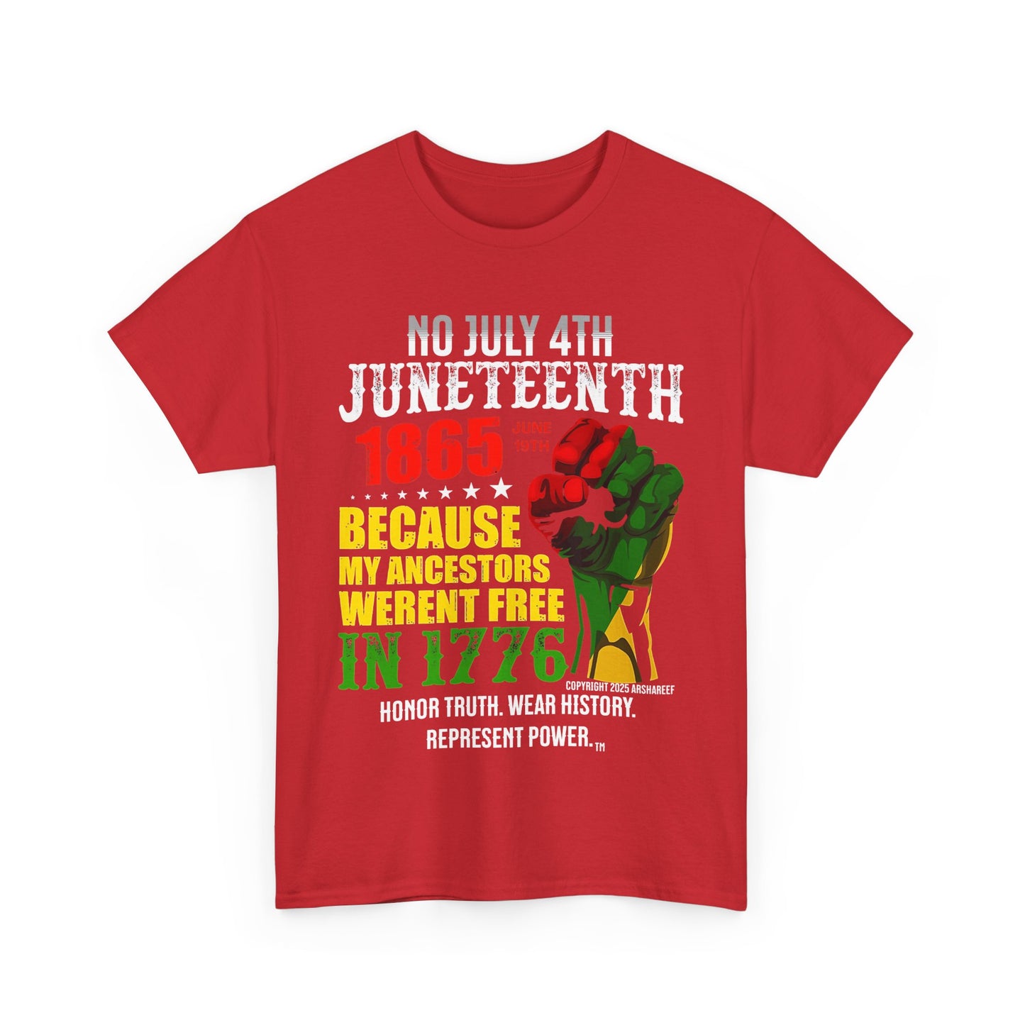 No July 4th - Juneteenth Unisex Heavy Cotton Awareness Tee