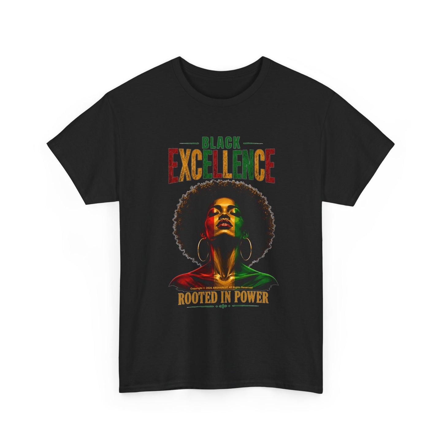 Black Excellence Sista "Rooted in Power" Afrocentric Empowerment Tee