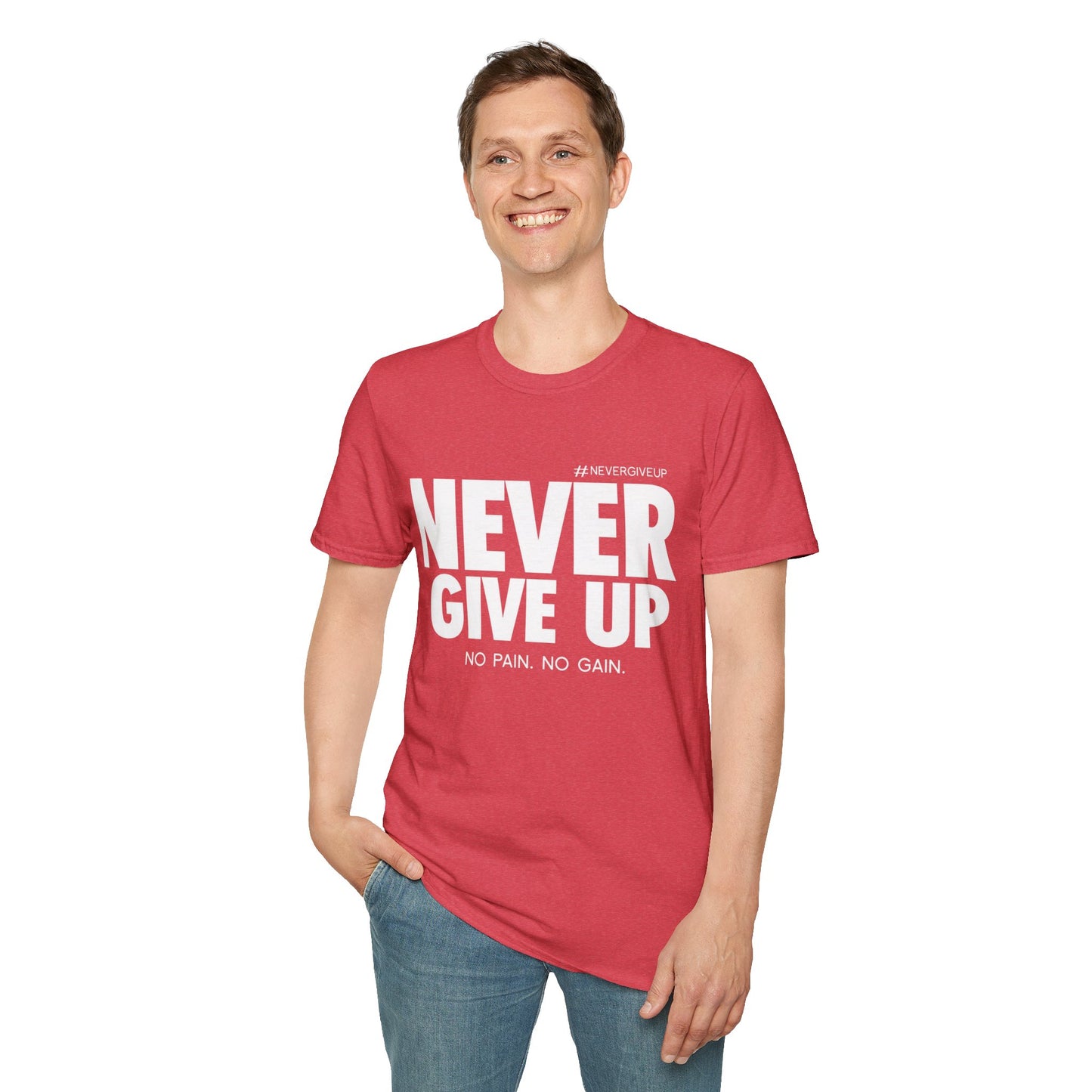 Never Give Up - Unisex Softstyle T-Shirt