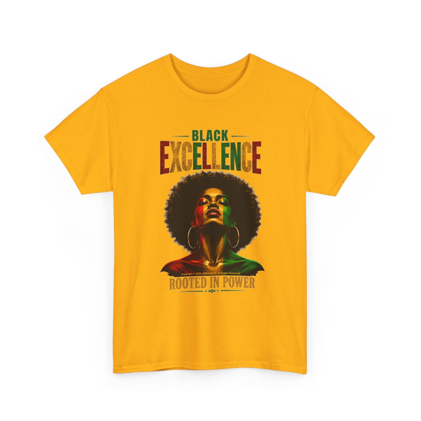 Black Excellence Sista "Rooted in Power" Afrocentric Empowerment Tee