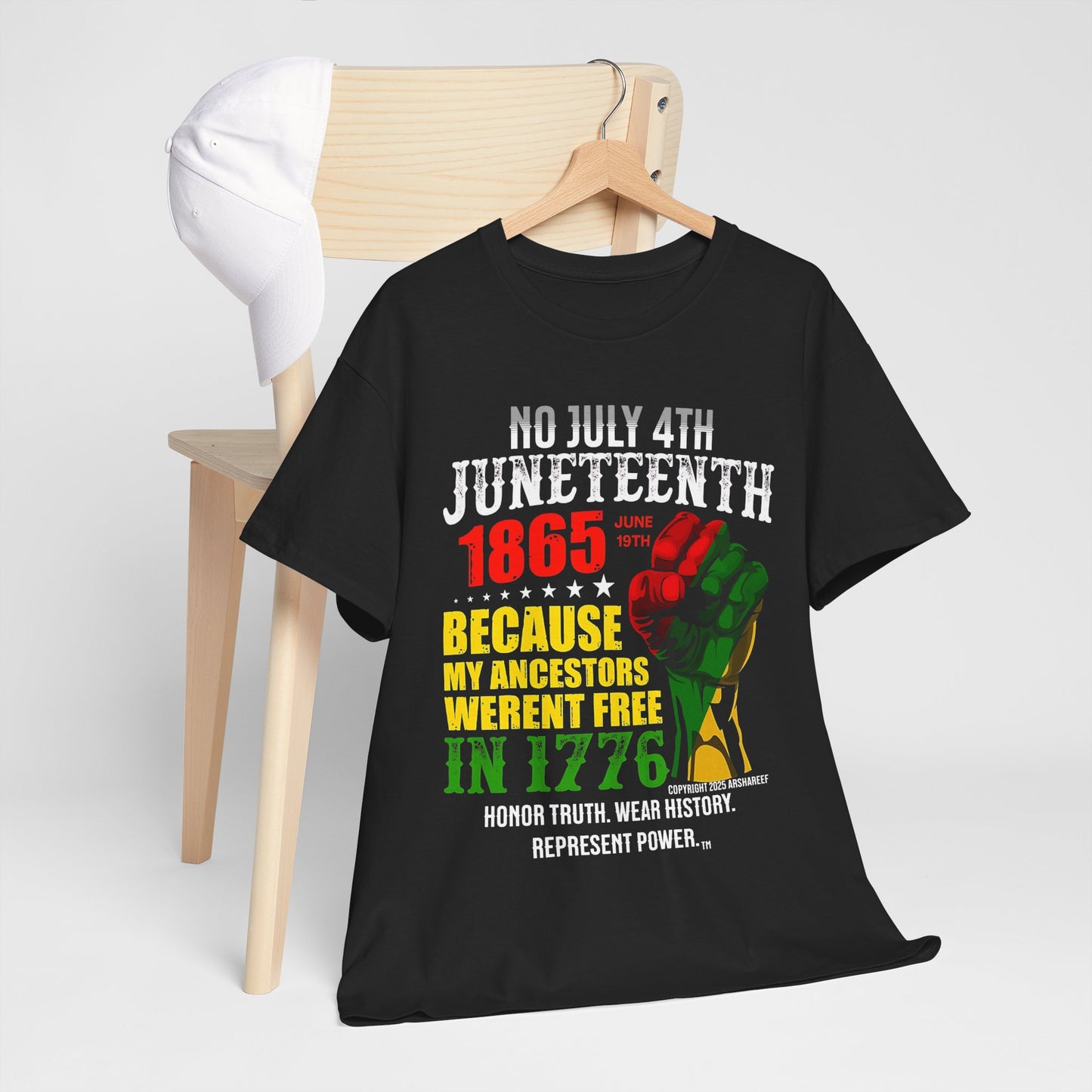 Juneteenth - No July 4th - Unisex Heavy Cotton Awareness Tee