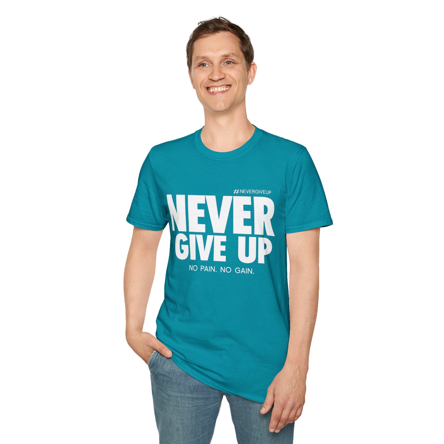 Never Give Up - Unisex Softstyle T-Shirt