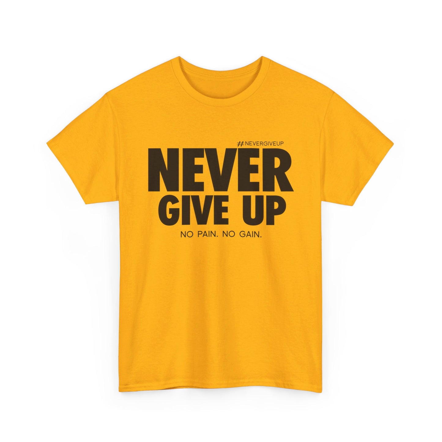 Never Give Up - Unisex Heavy Cotton Tee (Black Font)