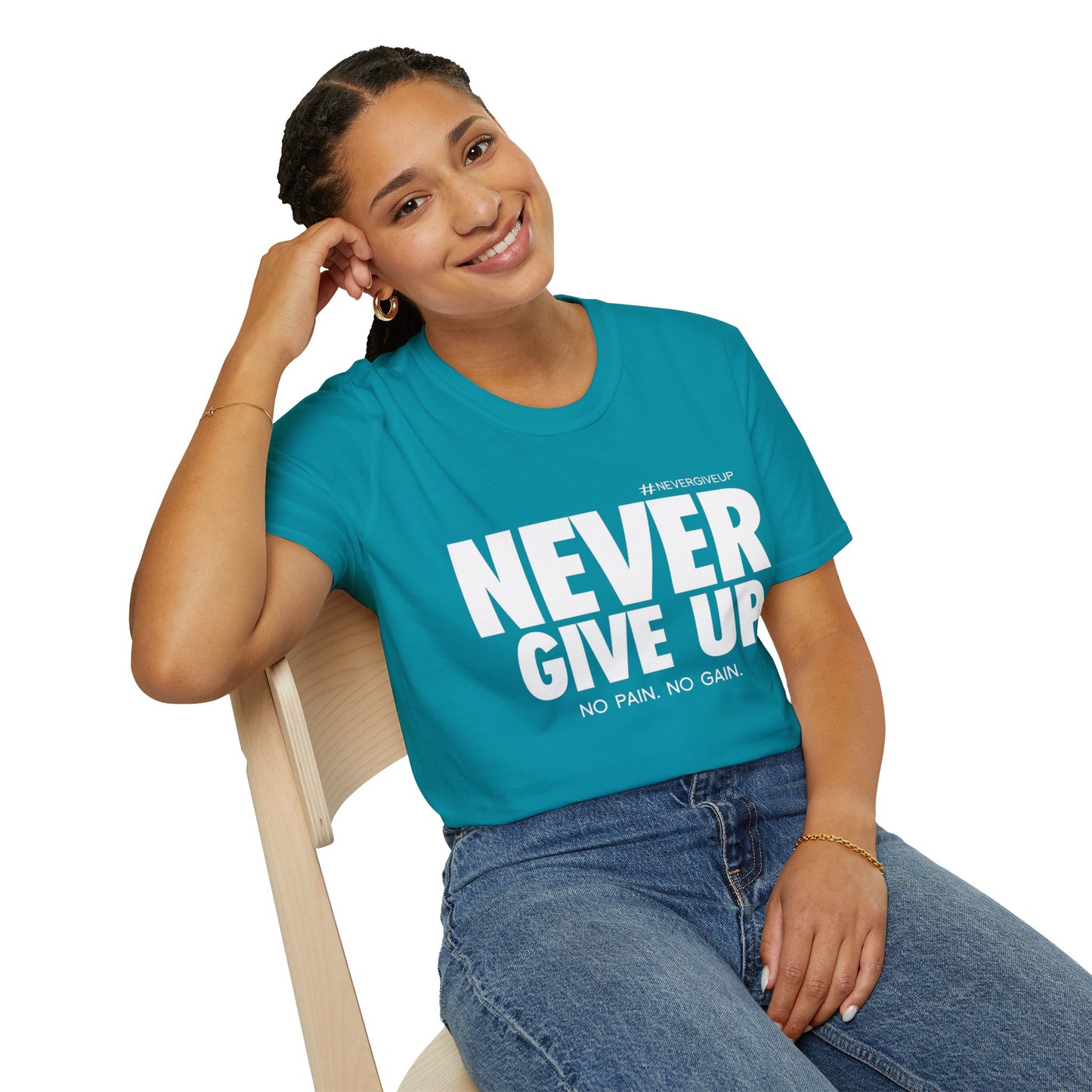 Never Give Up - Unisex Softstyle T-Shirt