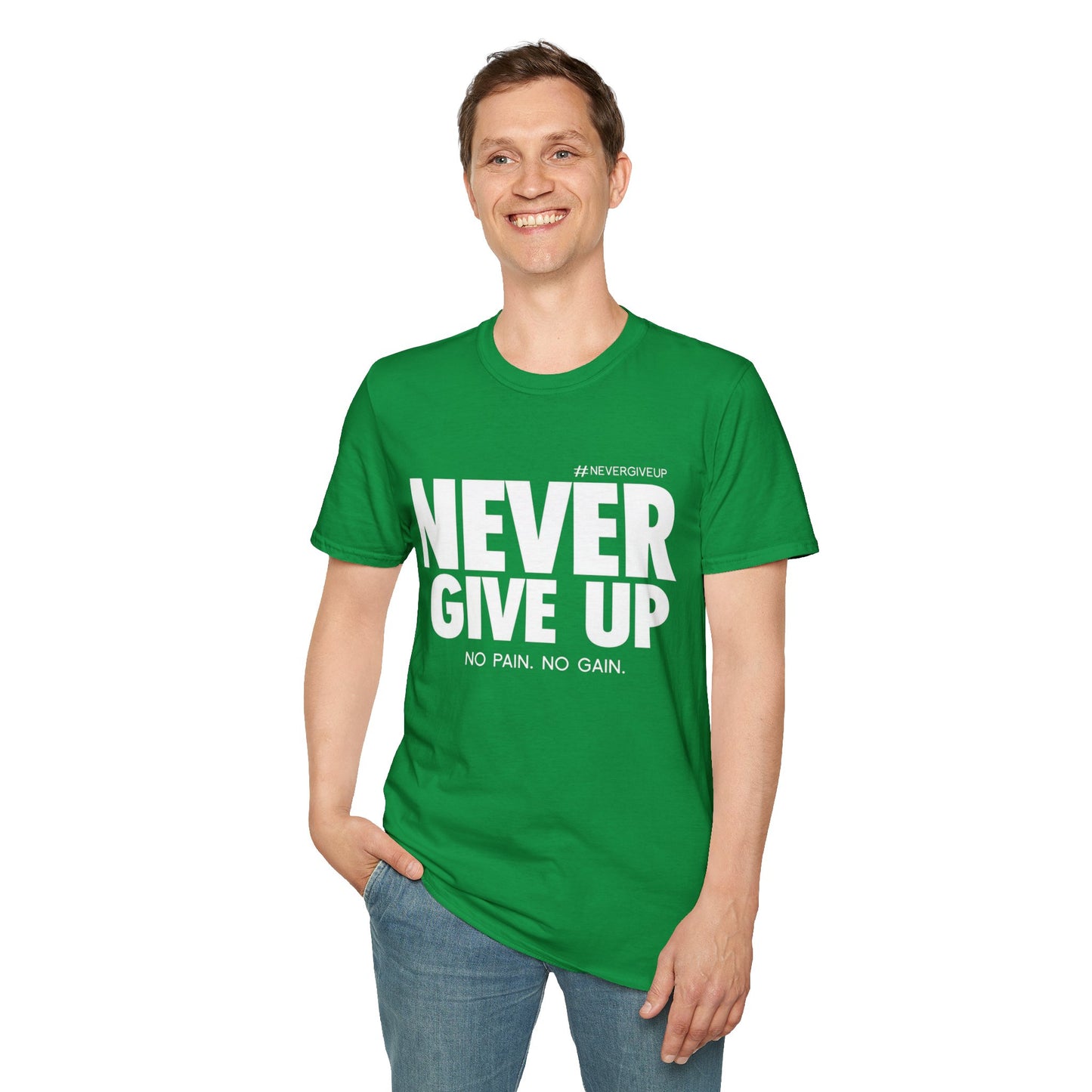 Never Give Up - Unisex Softstyle T-Shirt