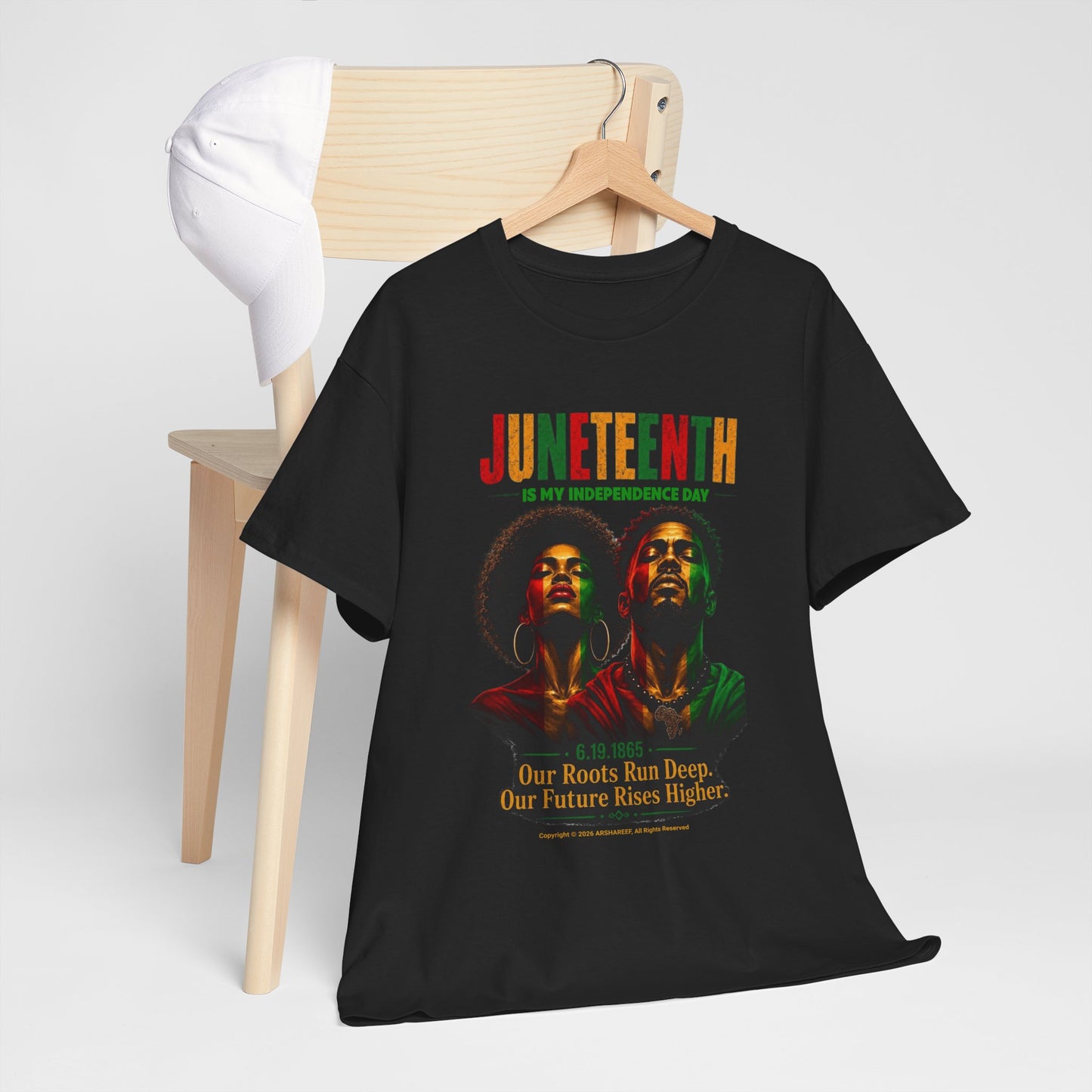Juneteenth "Our Roots Run Deep" Black Couple Celebration Tee