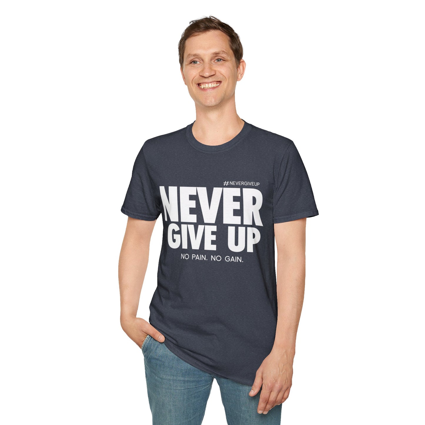 Never Give Up - Unisex Softstyle T-Shirt