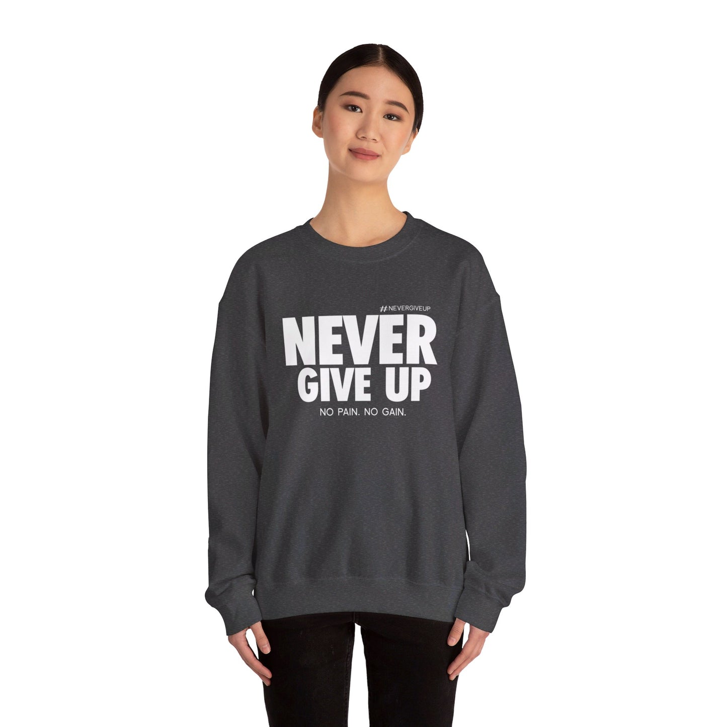 Never Give Up - Unisex Heavy Blend™ Crewneck Sweatshirt