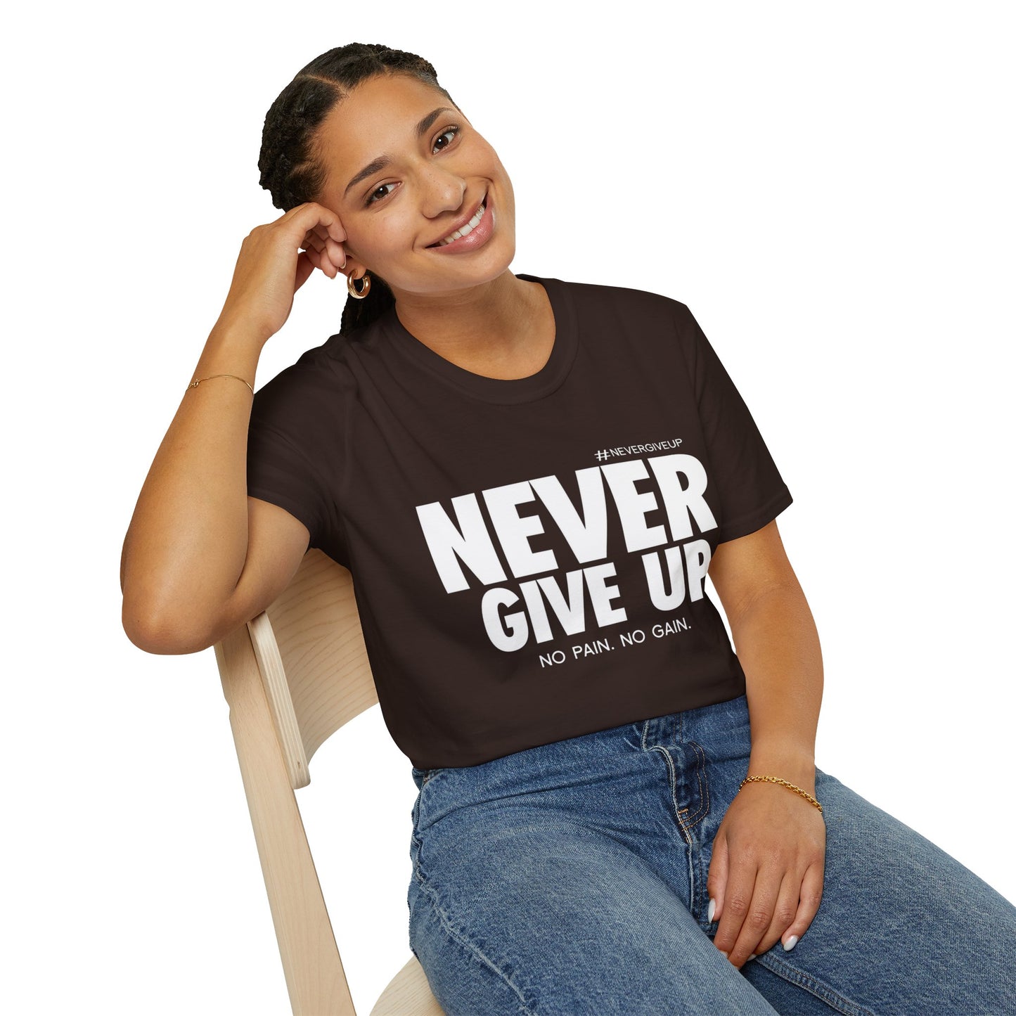 Never Give Up - Unisex Softstyle T-Shirt
