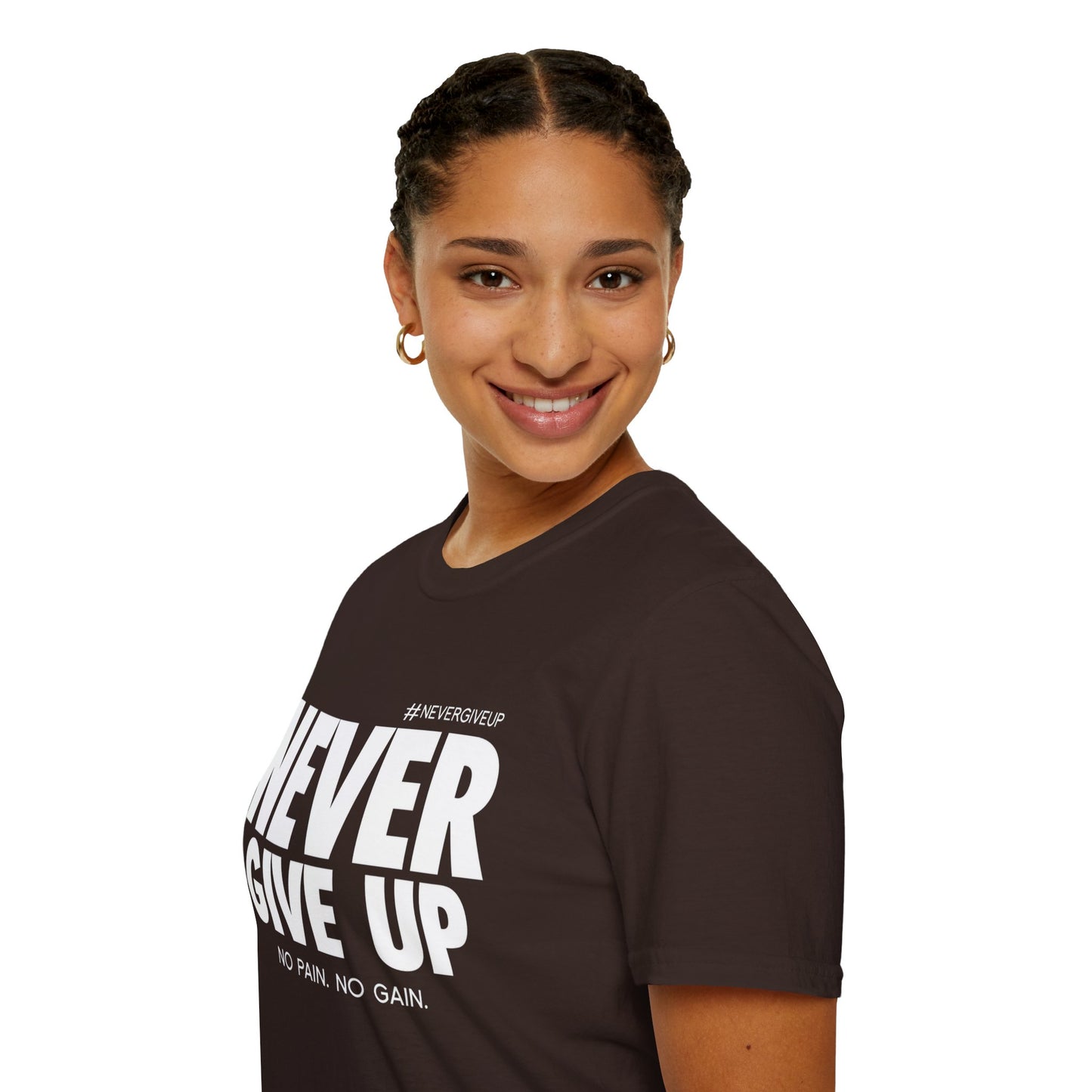 Never Give Up - Unisex Softstyle T-Shirt