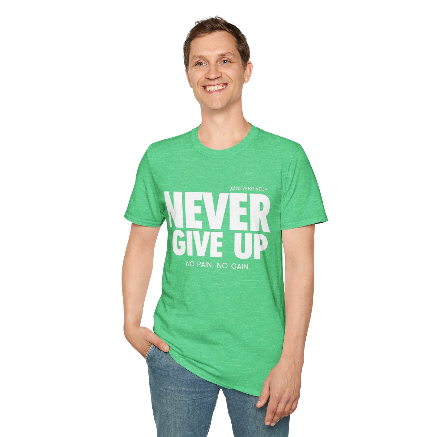 Never Give Up - Unisex Softstyle T-Shirt