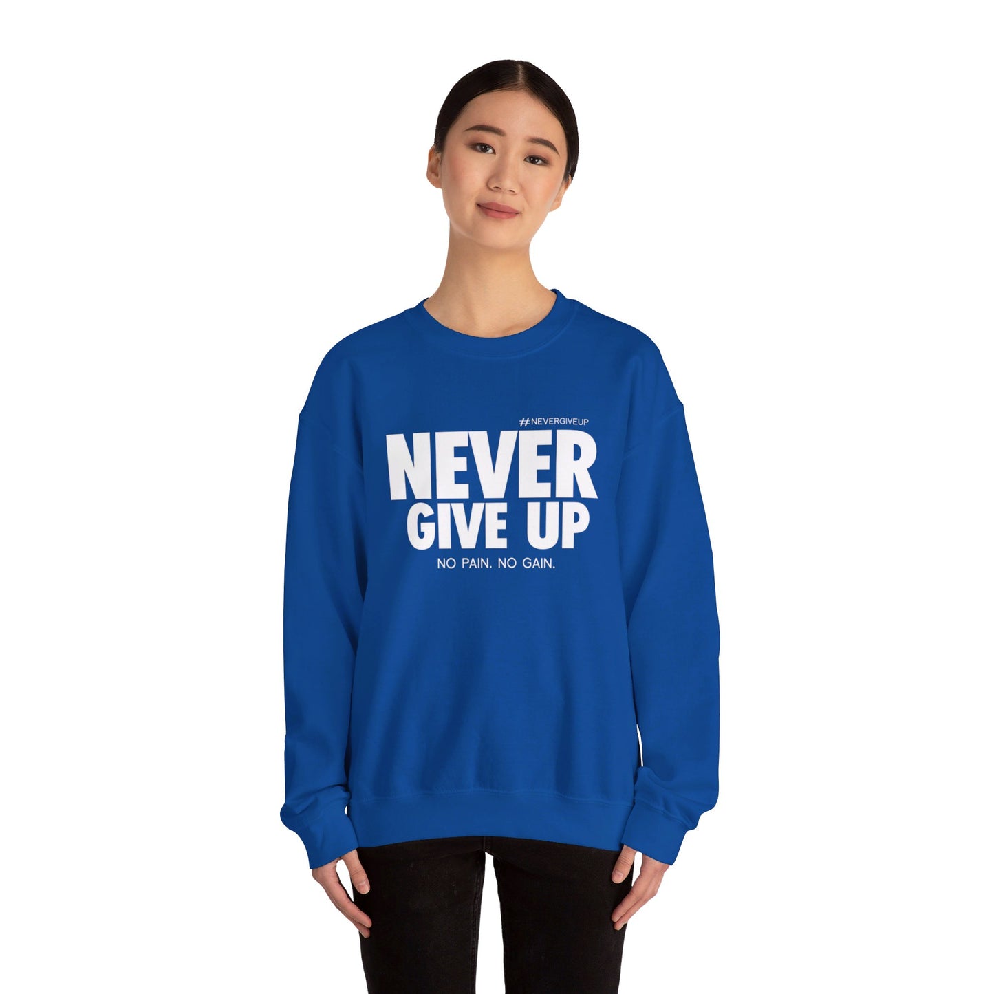 Never Give Up - Unisex Heavy Blend™ Crewneck Sweatshirt