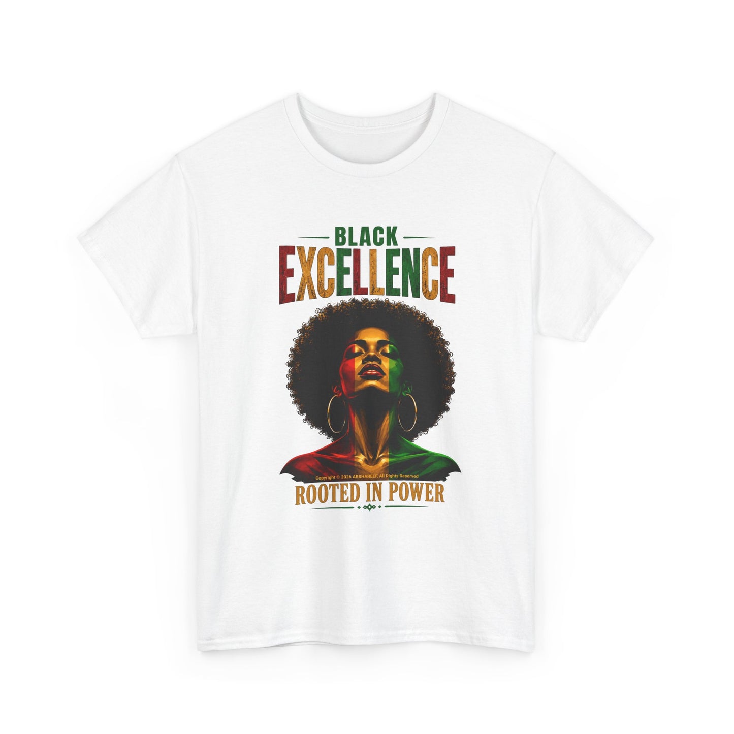 Black Excellence Sista "Rooted in Power" Afrocentric Empowerment Tee