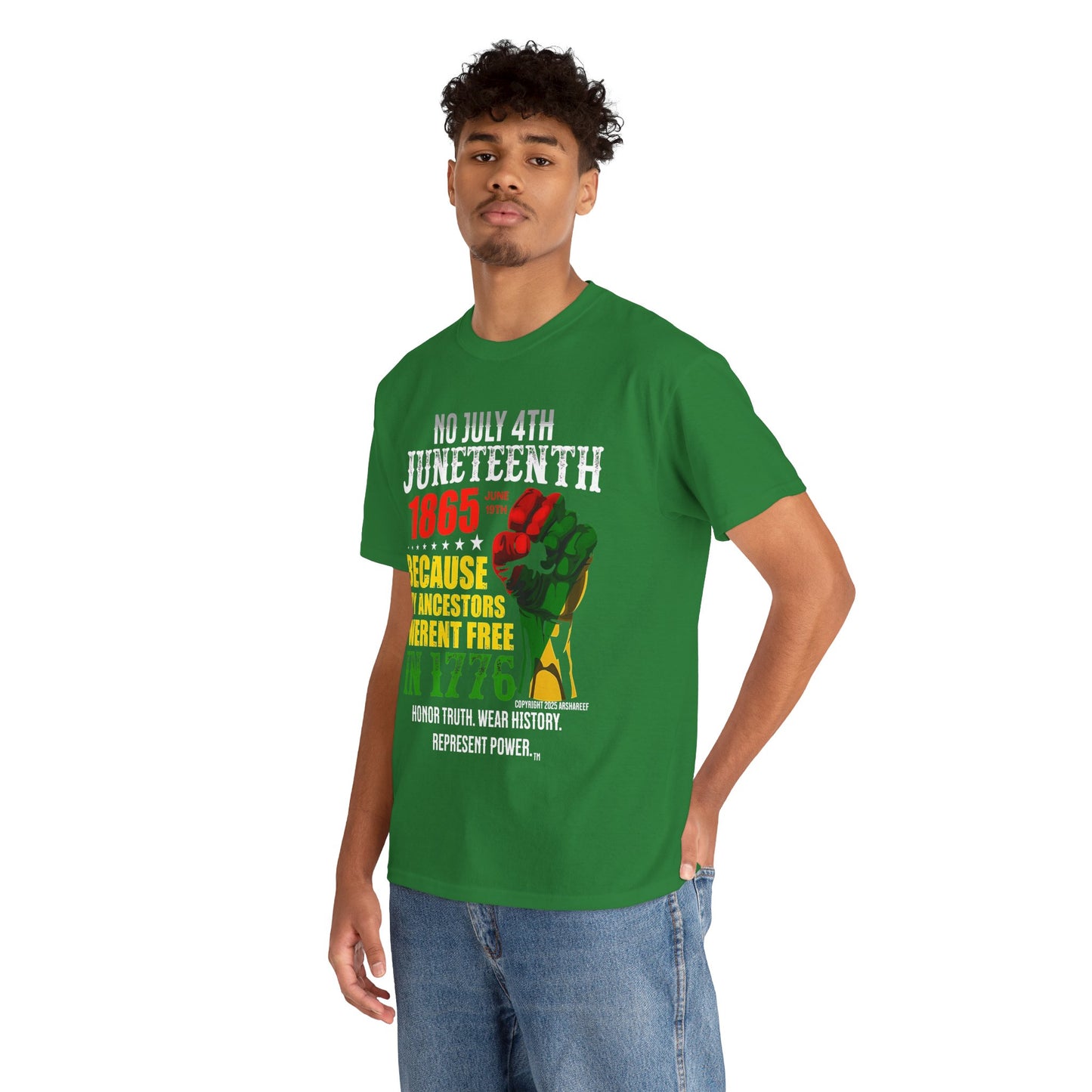 Juneteenth - No July 4th - Unisex Heavy Cotton Awareness Tee