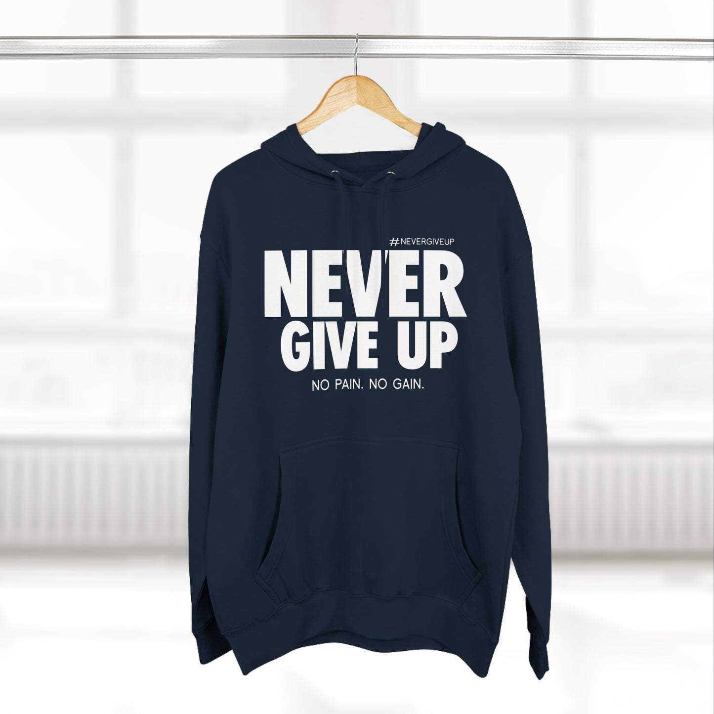 Never Give Up Lane Seven Three-Panel Fleece Hoodie