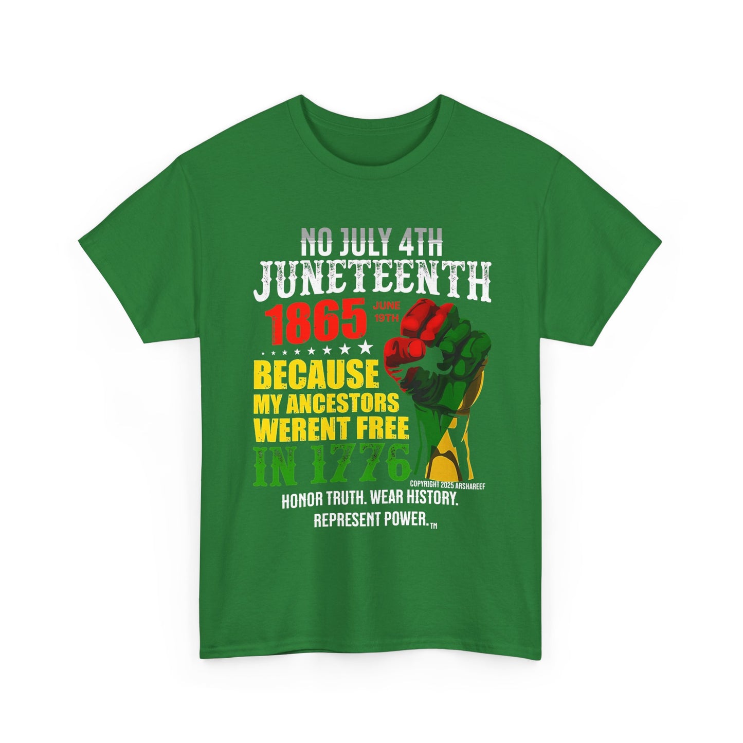 Juneteenth - No July 4th - Unisex Heavy Cotton Awareness Tee