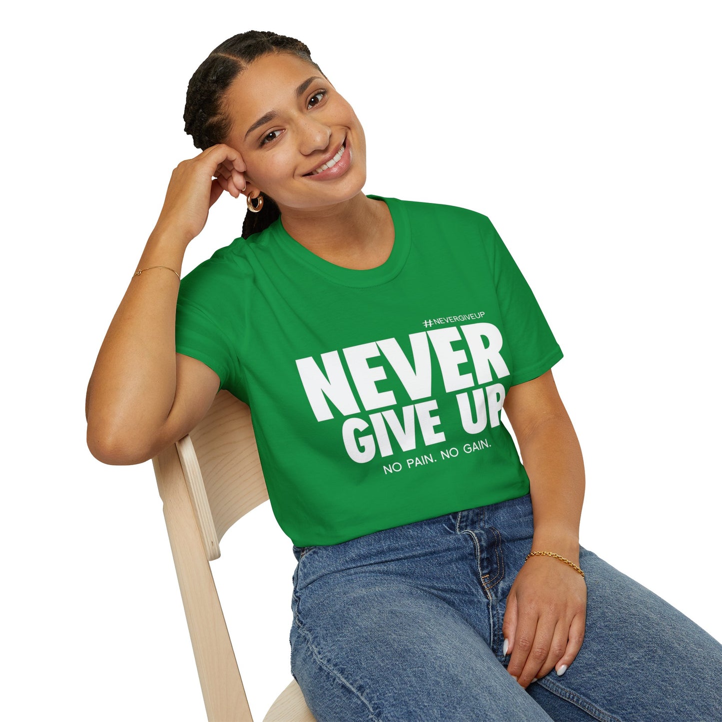 Never Give Up - Unisex Softstyle T-Shirt