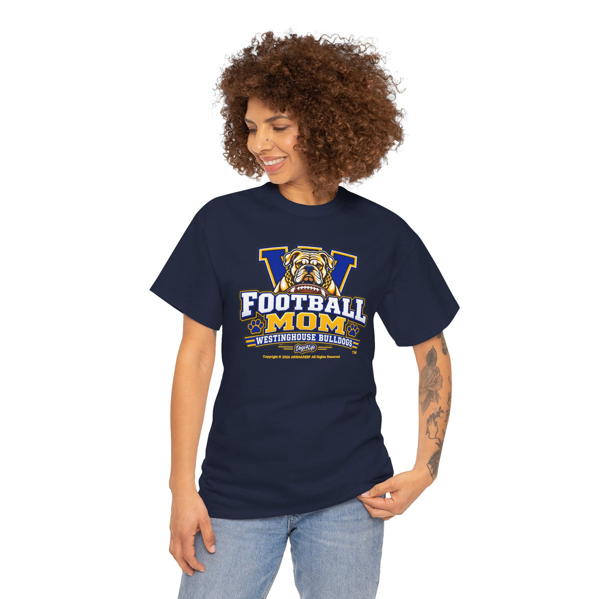 Westinghouse Bulldogs Football Mom T‑Shirt