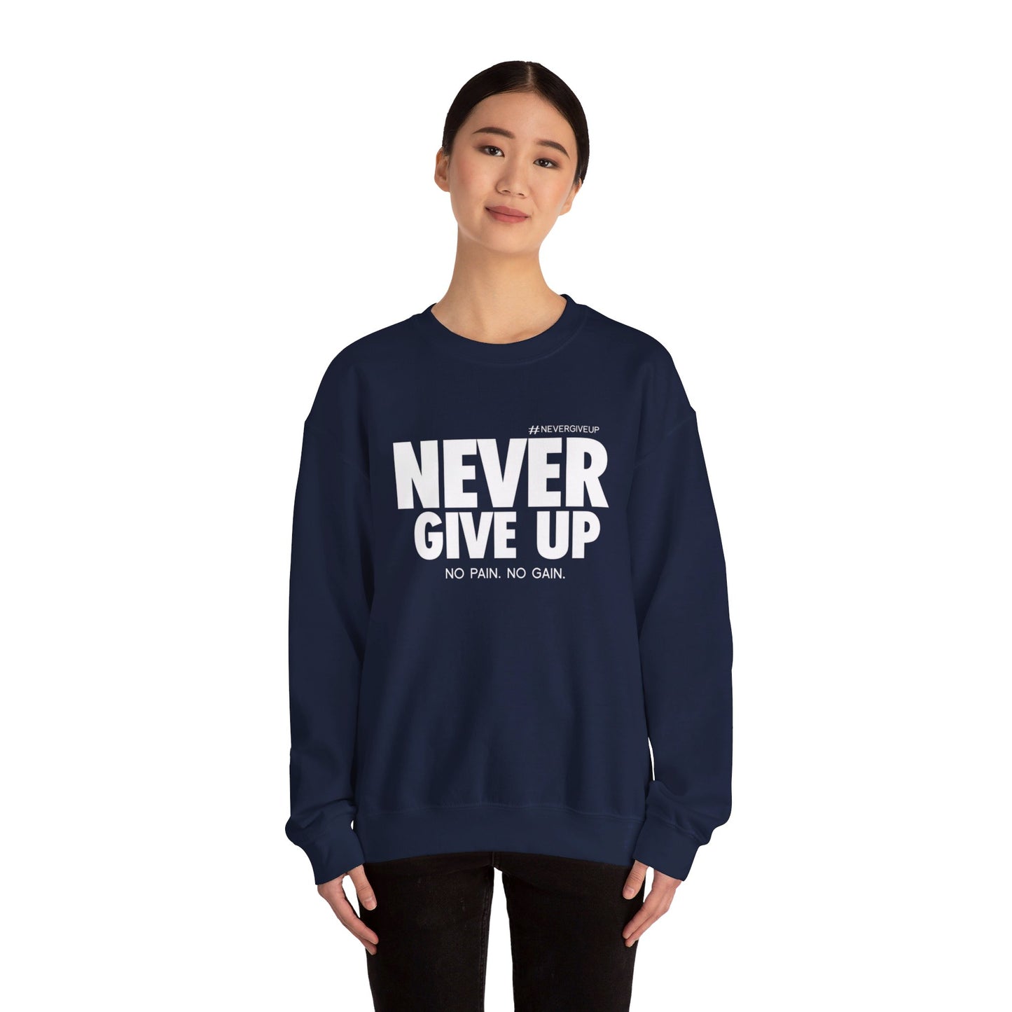 Never Give Up - Unisex Heavy Blend™ Crewneck Sweatshirt