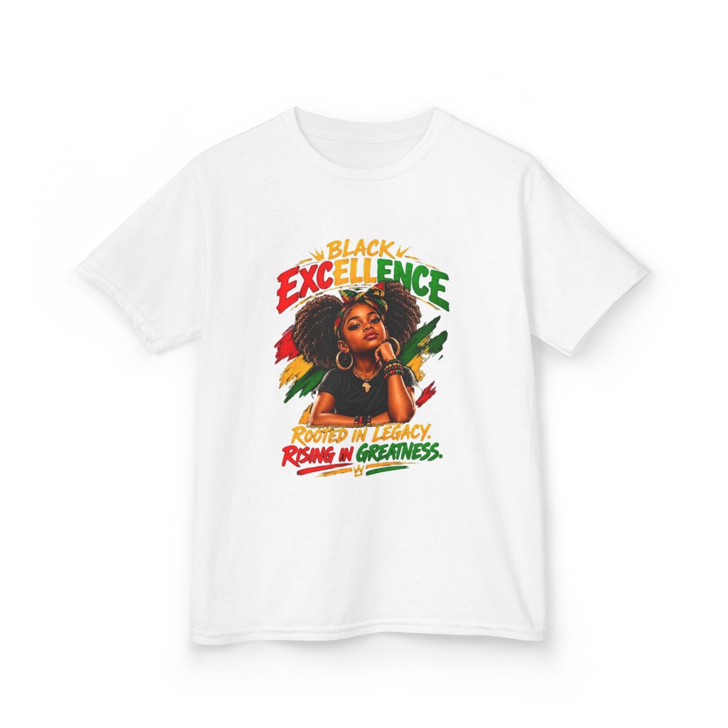 Black Excellence Girls: "Rooted in Legacy, Rising in Greatness" Kids Tee