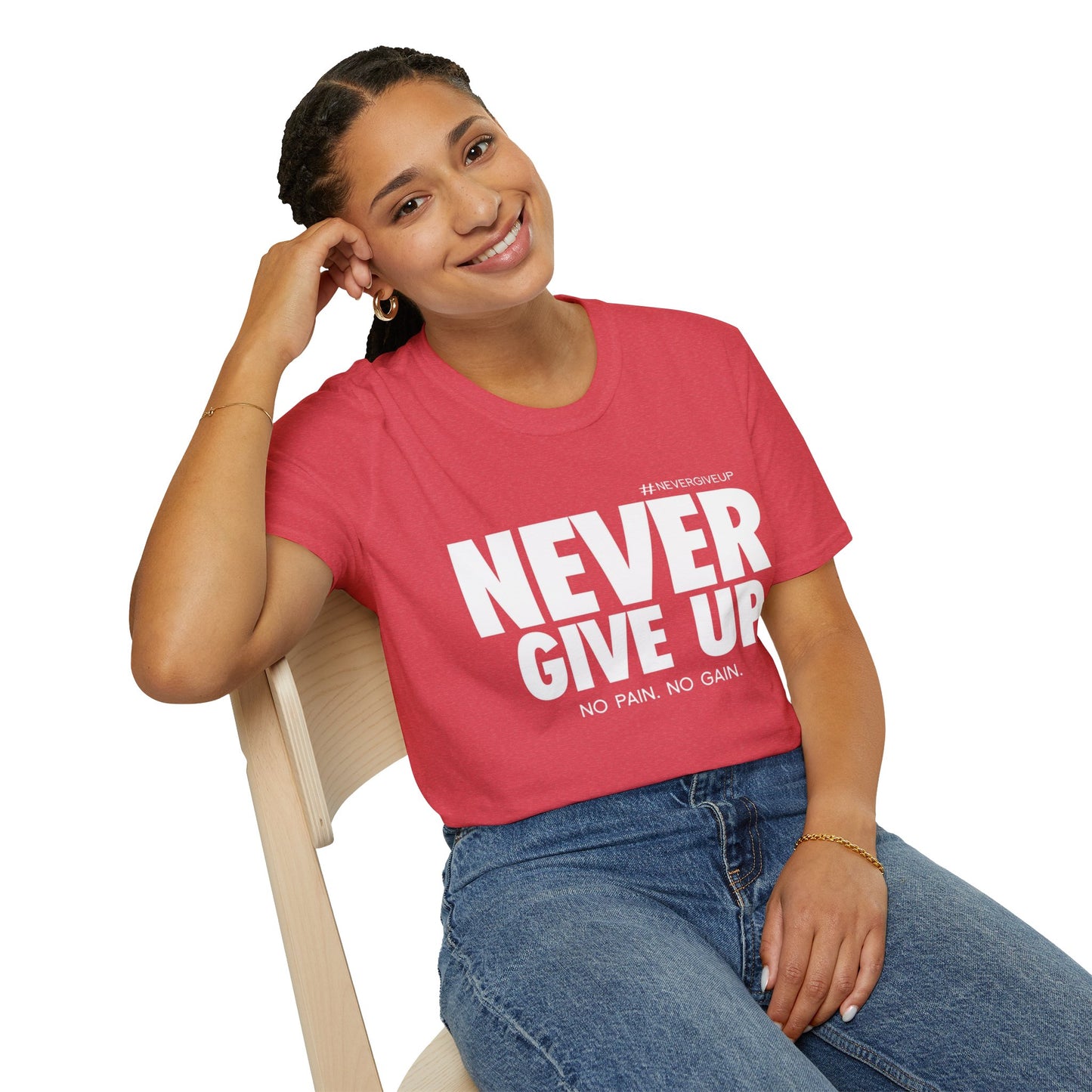 Never Give Up - Unisex Softstyle T-Shirt