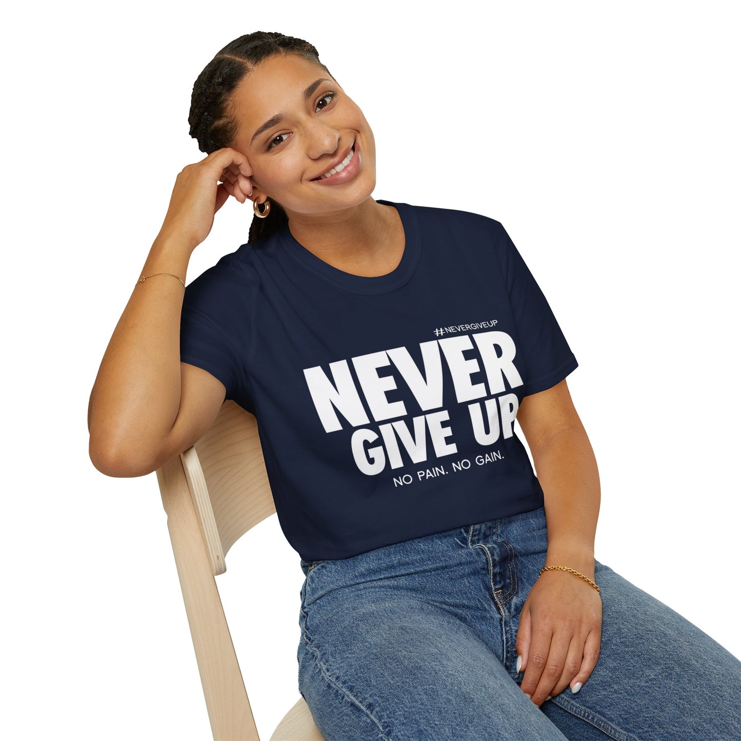 Never Give Up - Unisex Softstyle T-Shirt