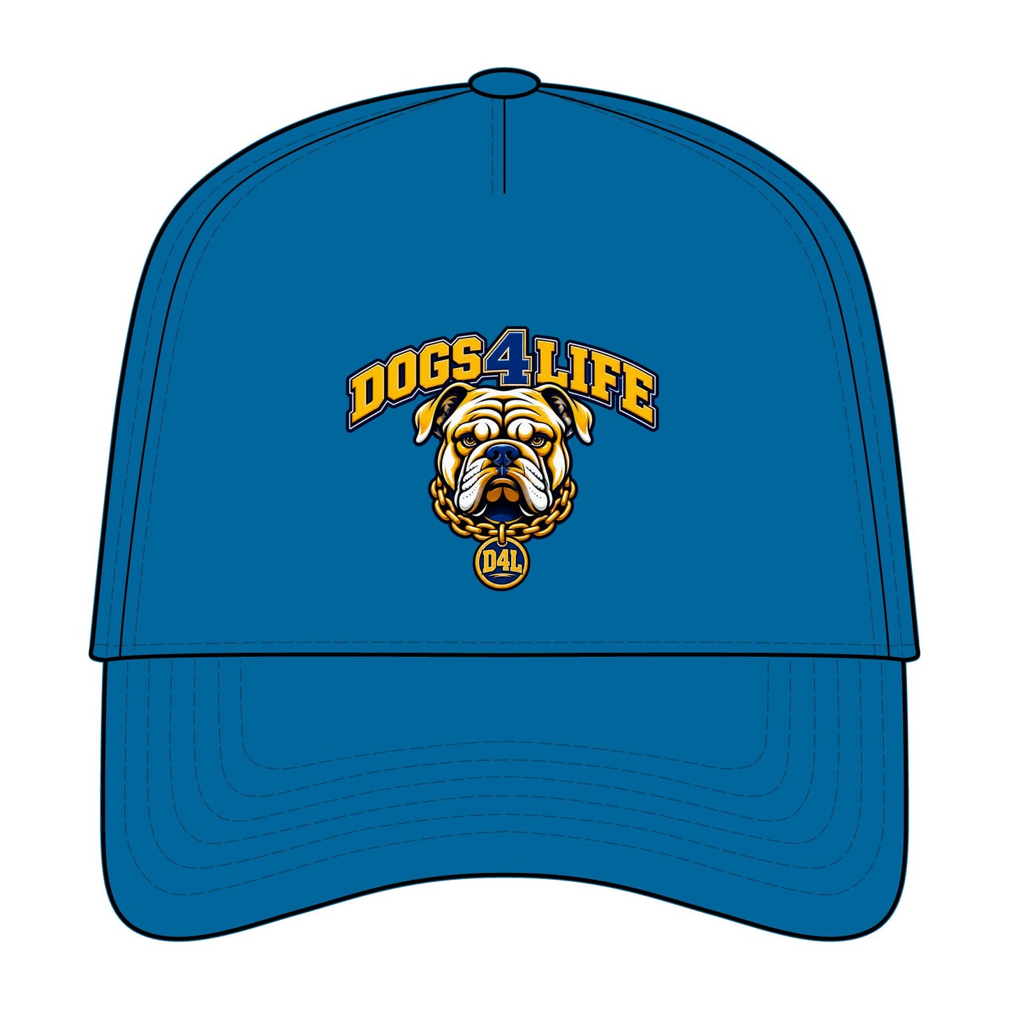 Dogs 4 Life Embroidered Cap — Bulldog Logo Five-Panel Hat